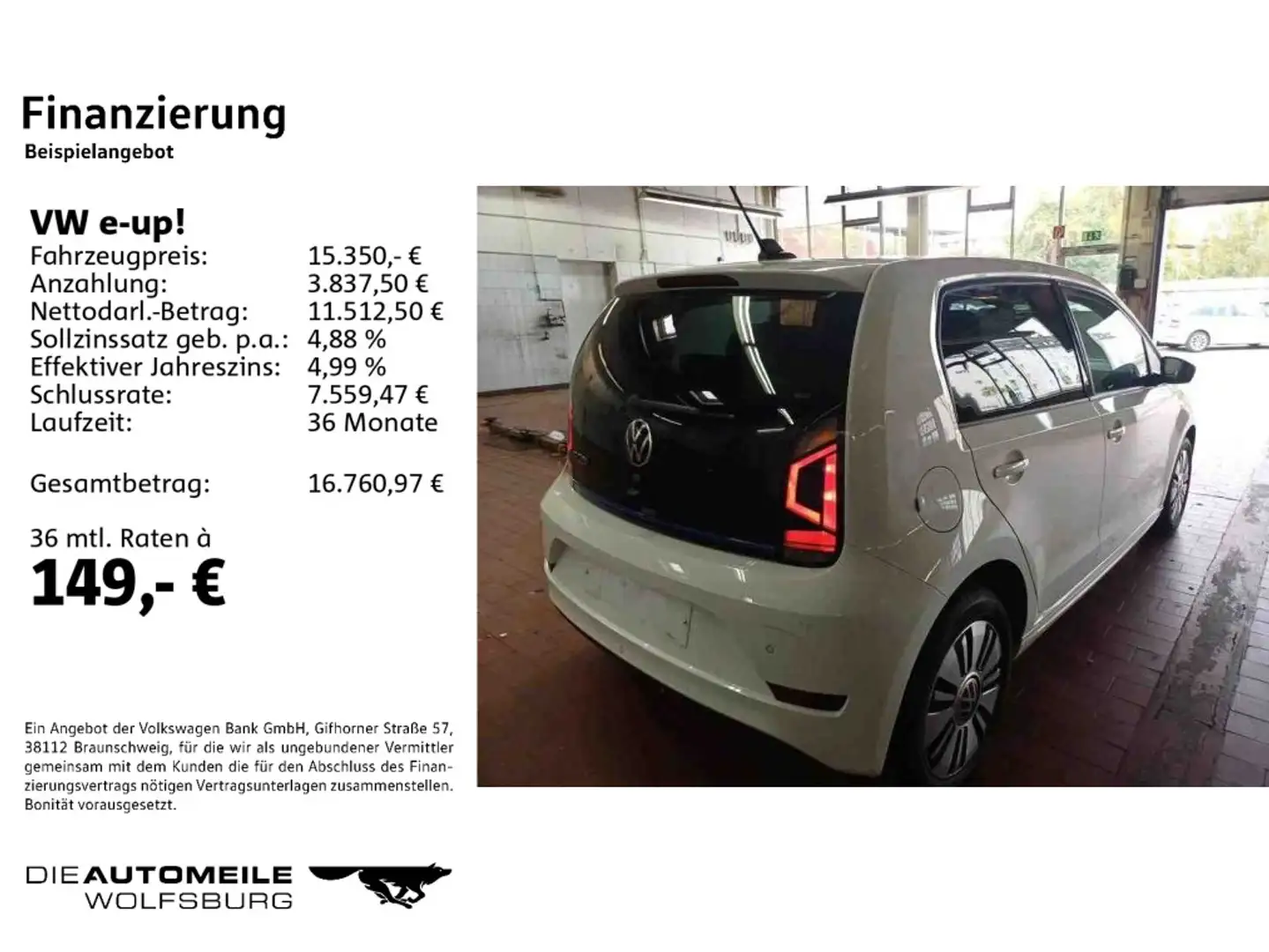 Volkswagen e-up! Style Plus Maps+More Dock Weiß - 2