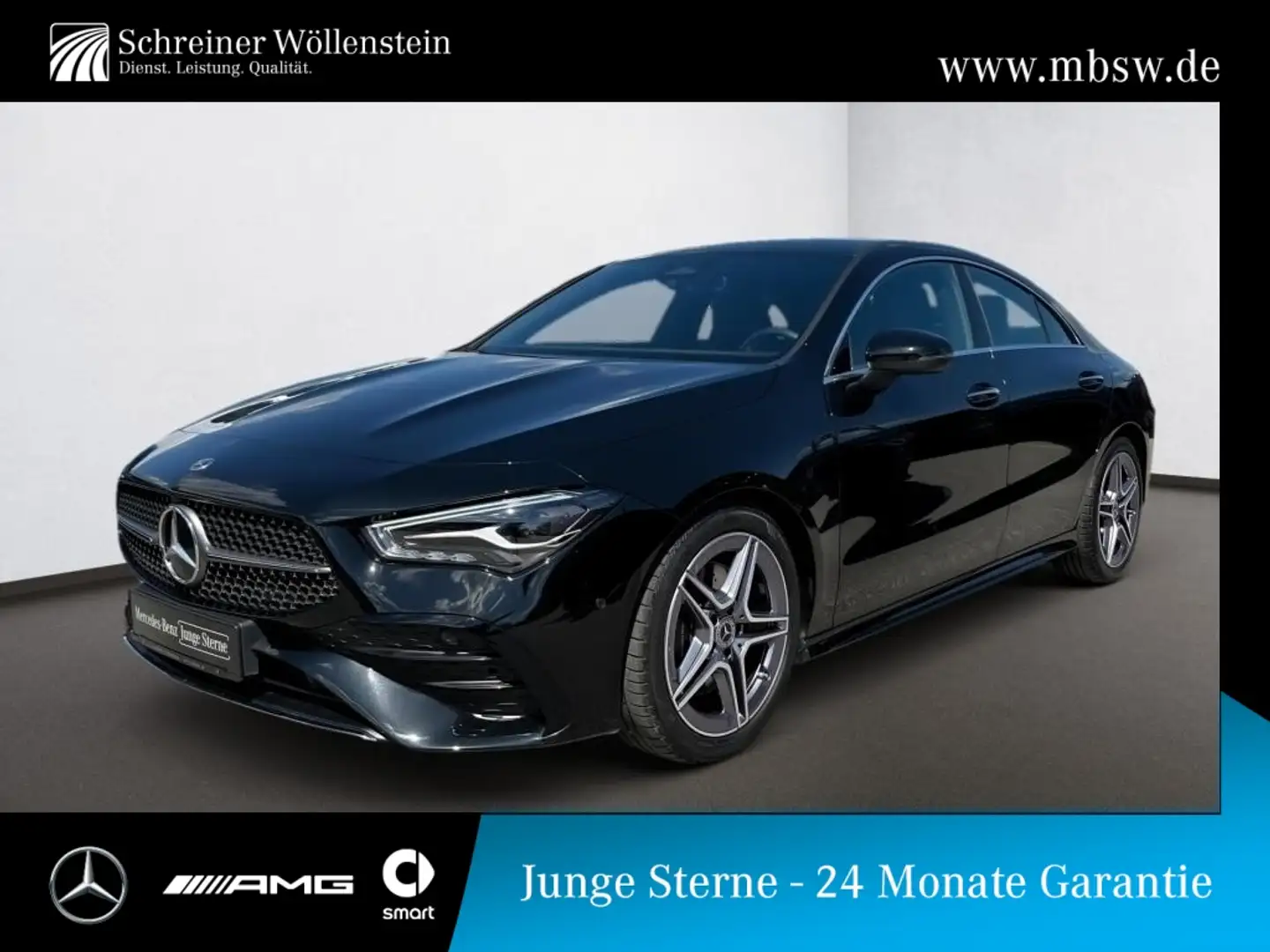Mercedes-Benz CLA 200 d Coupé AMG-Adv+*KeyGo*RKam*Ambi*CarPlay Zwart - 1