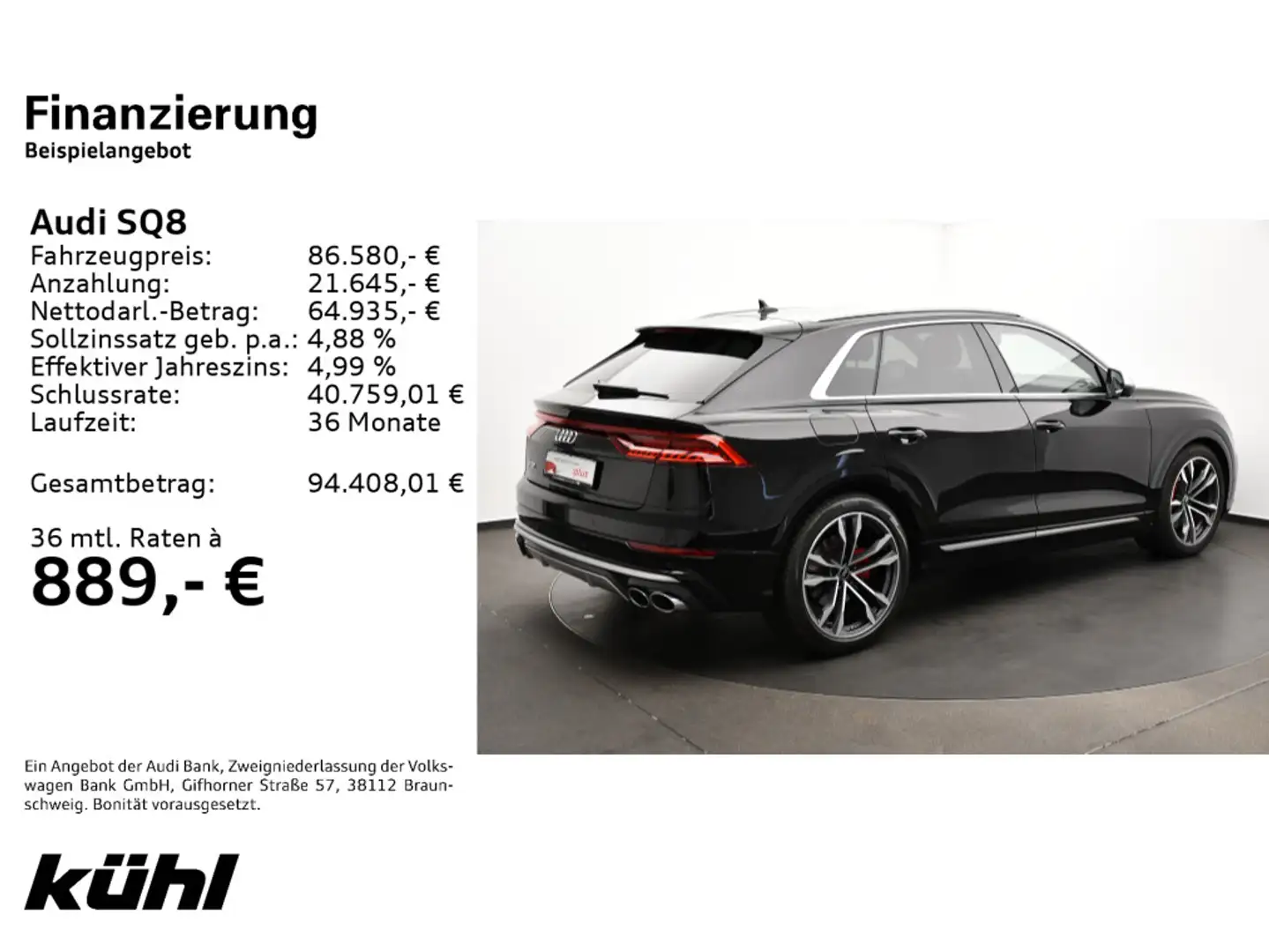 Audi SQ8 4.0 TFSI Tiptronic quattro Standhzg/Pano/AHK Schwarz - 2