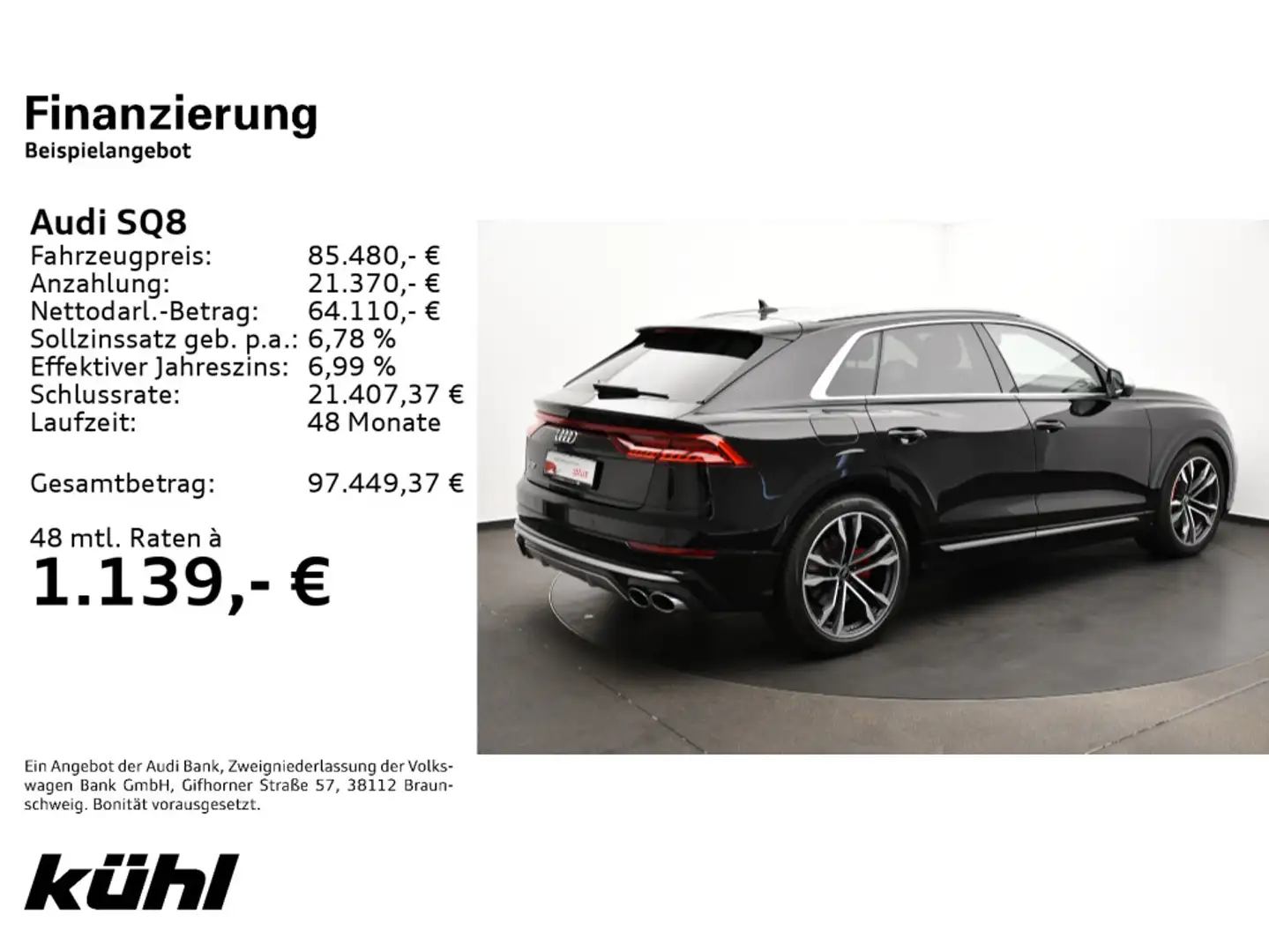 Audi SQ8 4.0 TFSI Tiptronic quattro Standhzg/Pano/AHK Schwarz - 2
