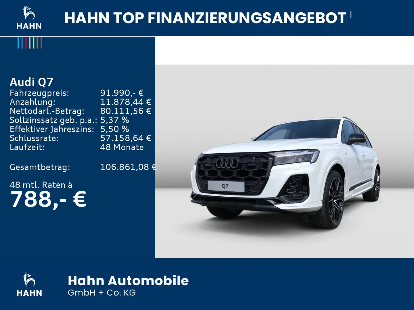 Audi Q7 60 TFSI e quattro S-line 360° Pano AHK Matrix Weiß - 2