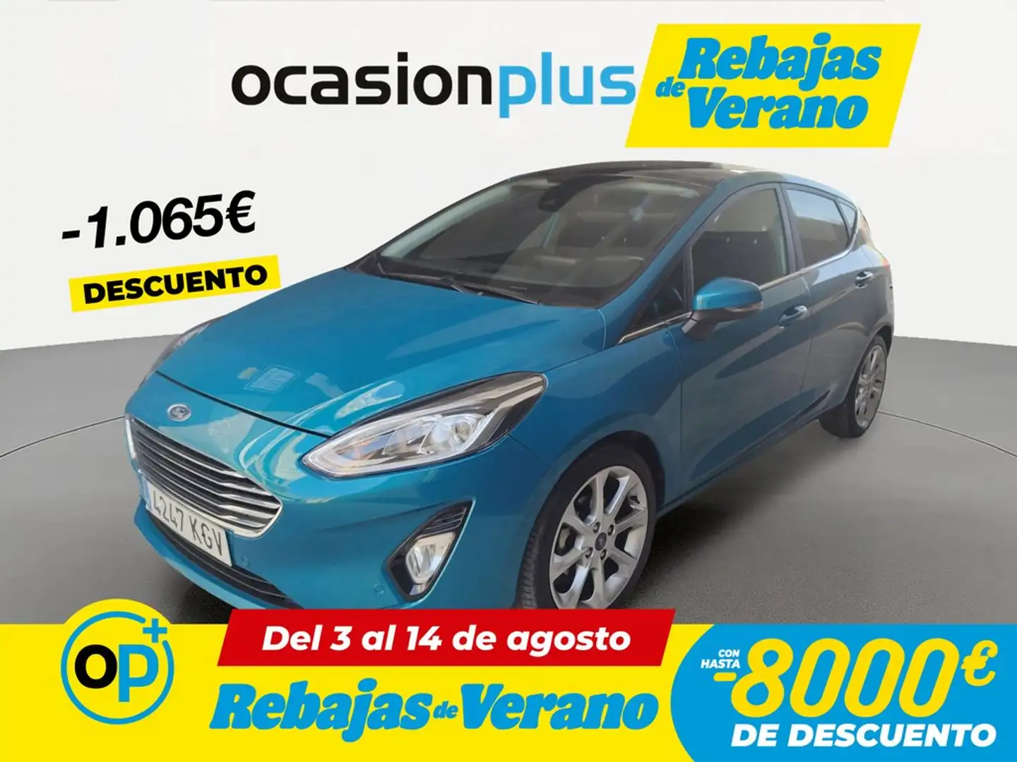 Ford Fiesta 1.0 EcoBoost Titanium Powershift Azul - 1