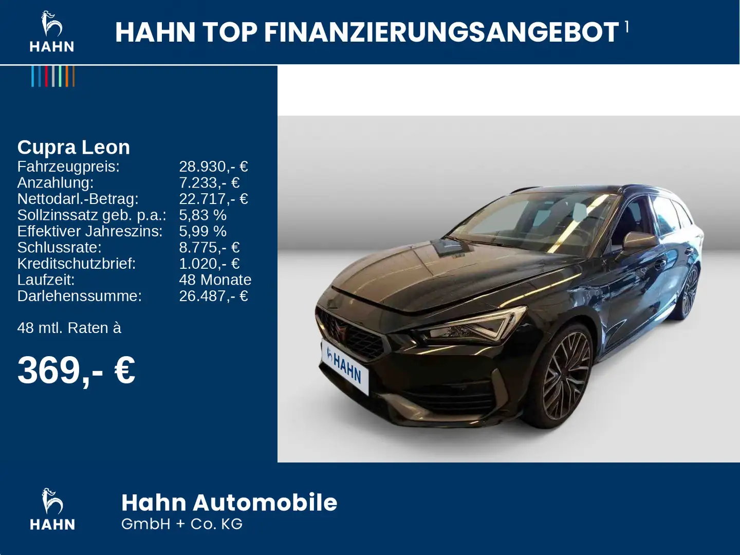 CUPRA Leon Sportstourer 2.0TSI DSG LED Navi Beats ACC Schwarz - 2