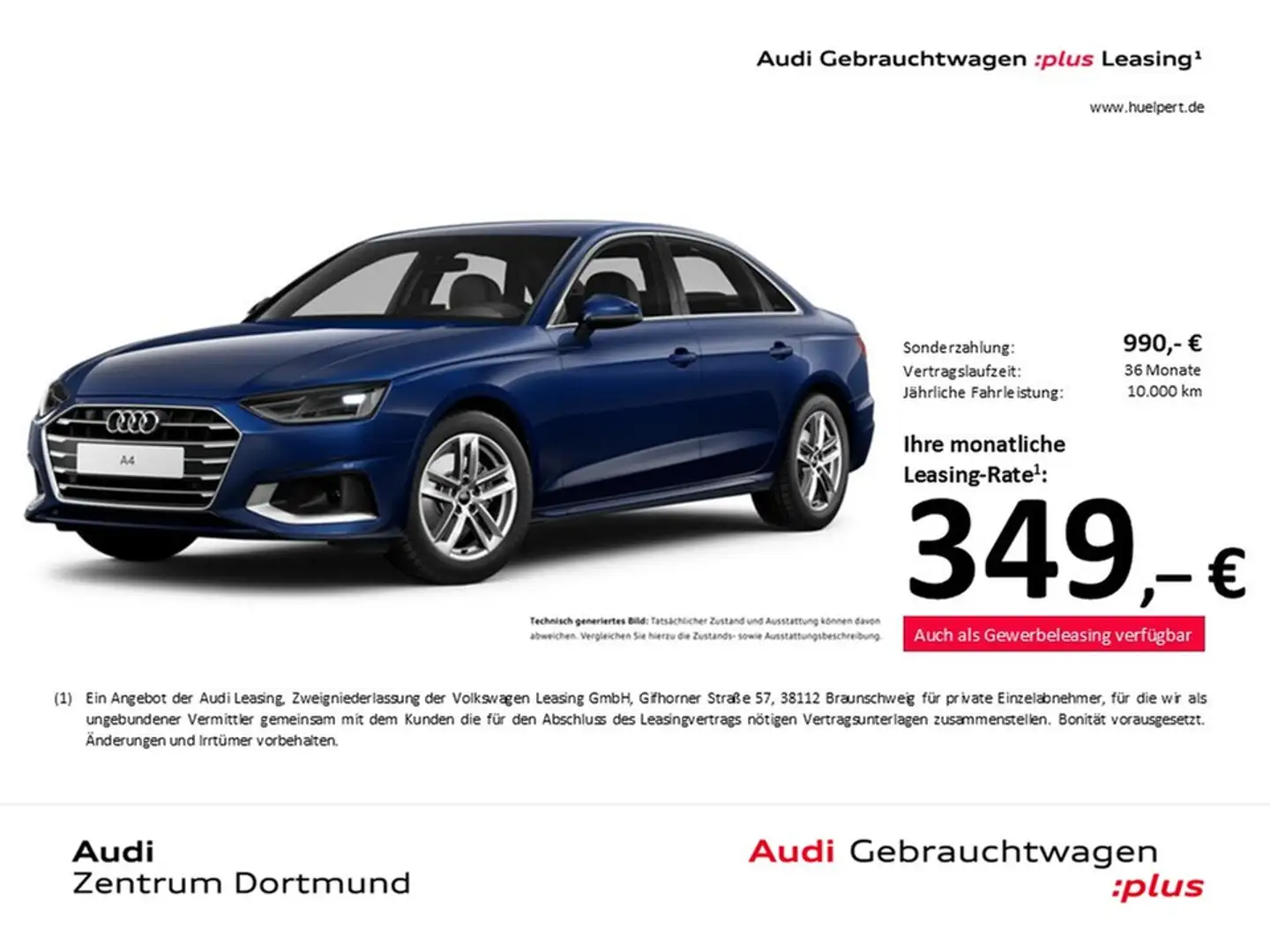 Audi A4 35 advanced CAM LM17 NAVI+ CARPLAY SITZHEIZ. Blau - 1