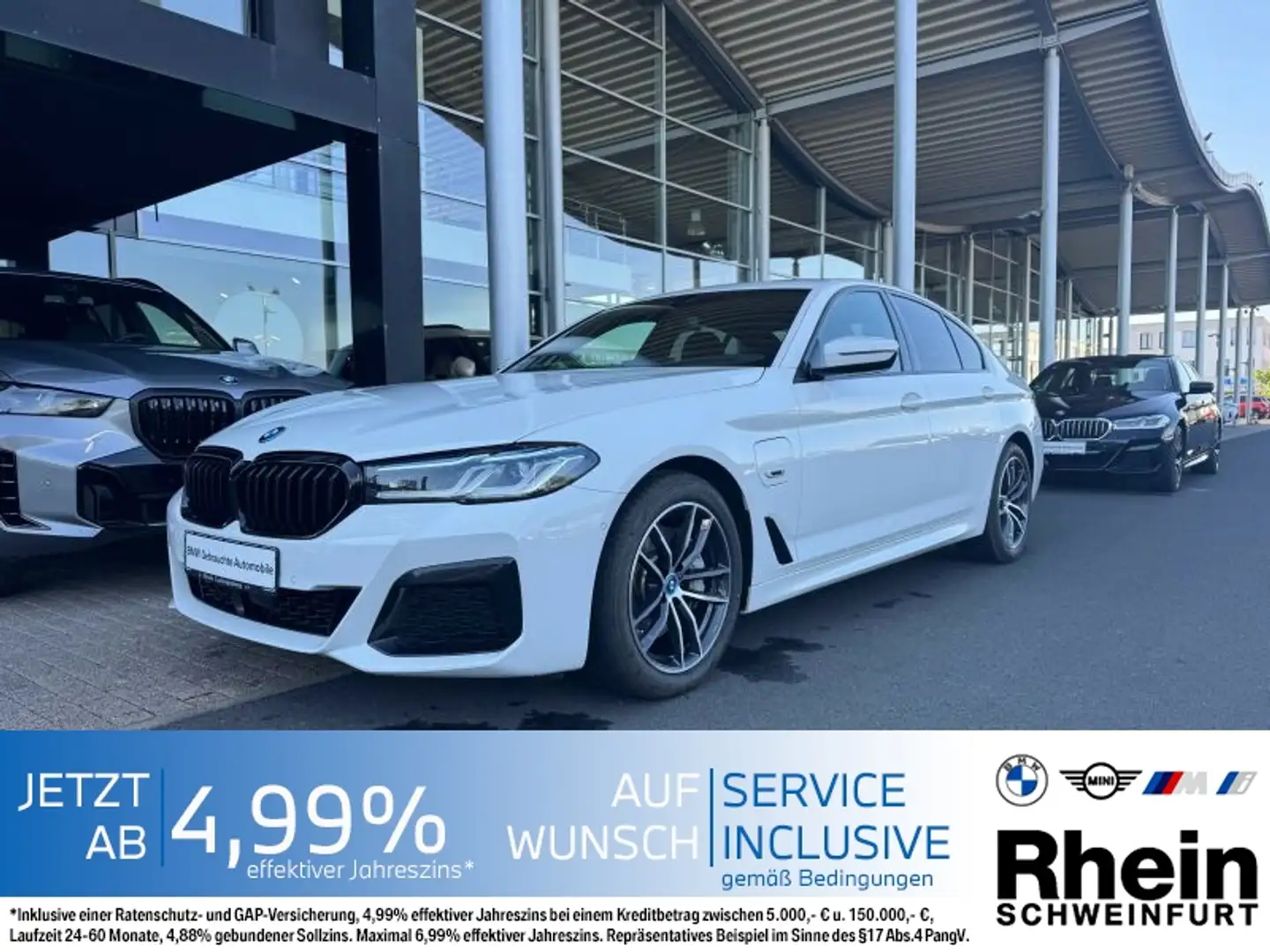 BMW 545 e xDrive Lim. M Sport Laser. Glasdach. HeadUp Weiß - 1