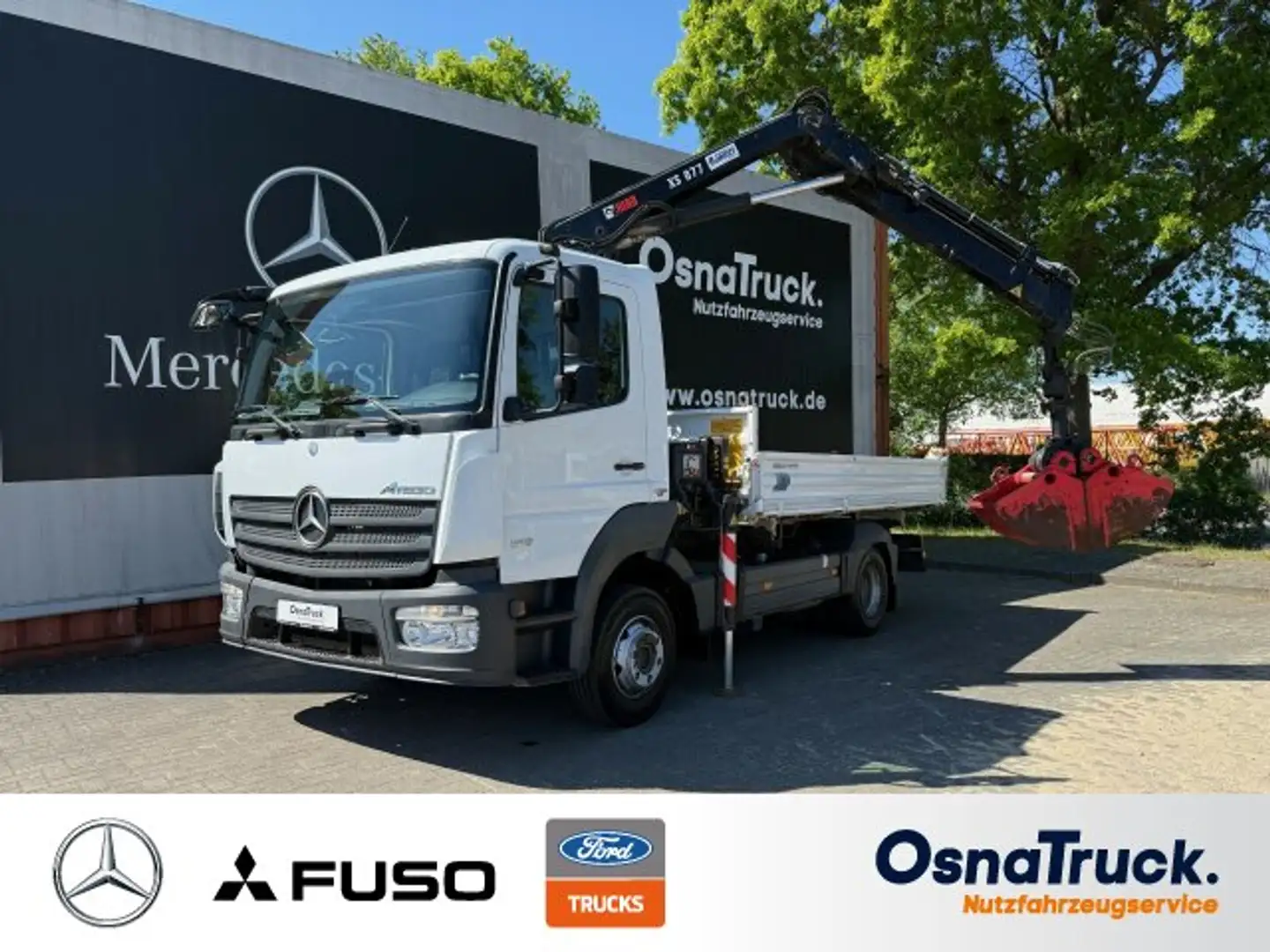 Mercedes-Benz Atego 816 3-Kipper/Kran Hiab 077-BS-2 Duo, Weiß - 1