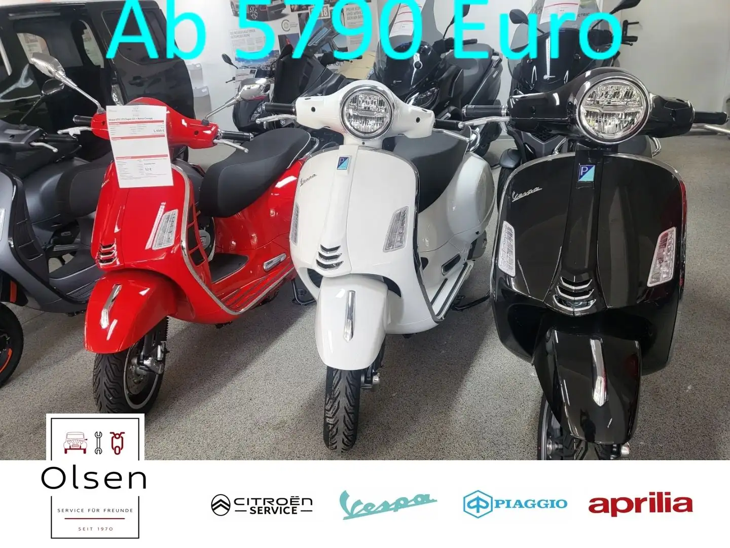 Vespa GTS 125 Super E5 + Rot, Schwarz,Weiß auf Lager Rouge - 1