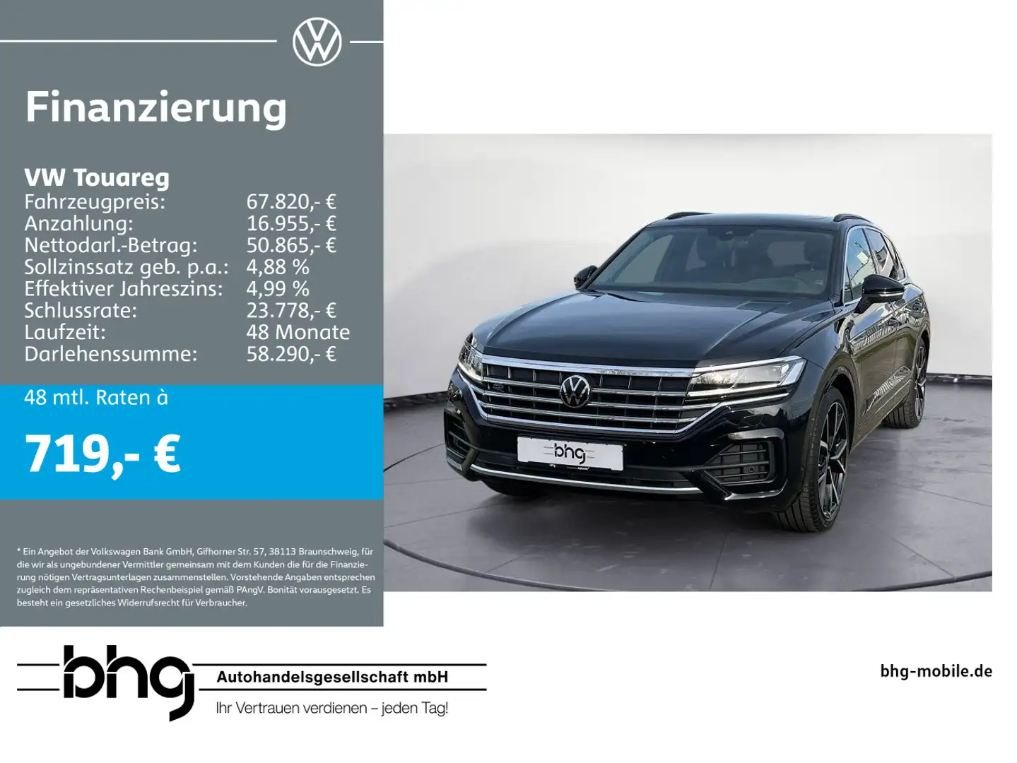 Volkswagen Touareg 3.0 TDI R-LINE AHK Dynaudio Head-UP Pano Noir - 1