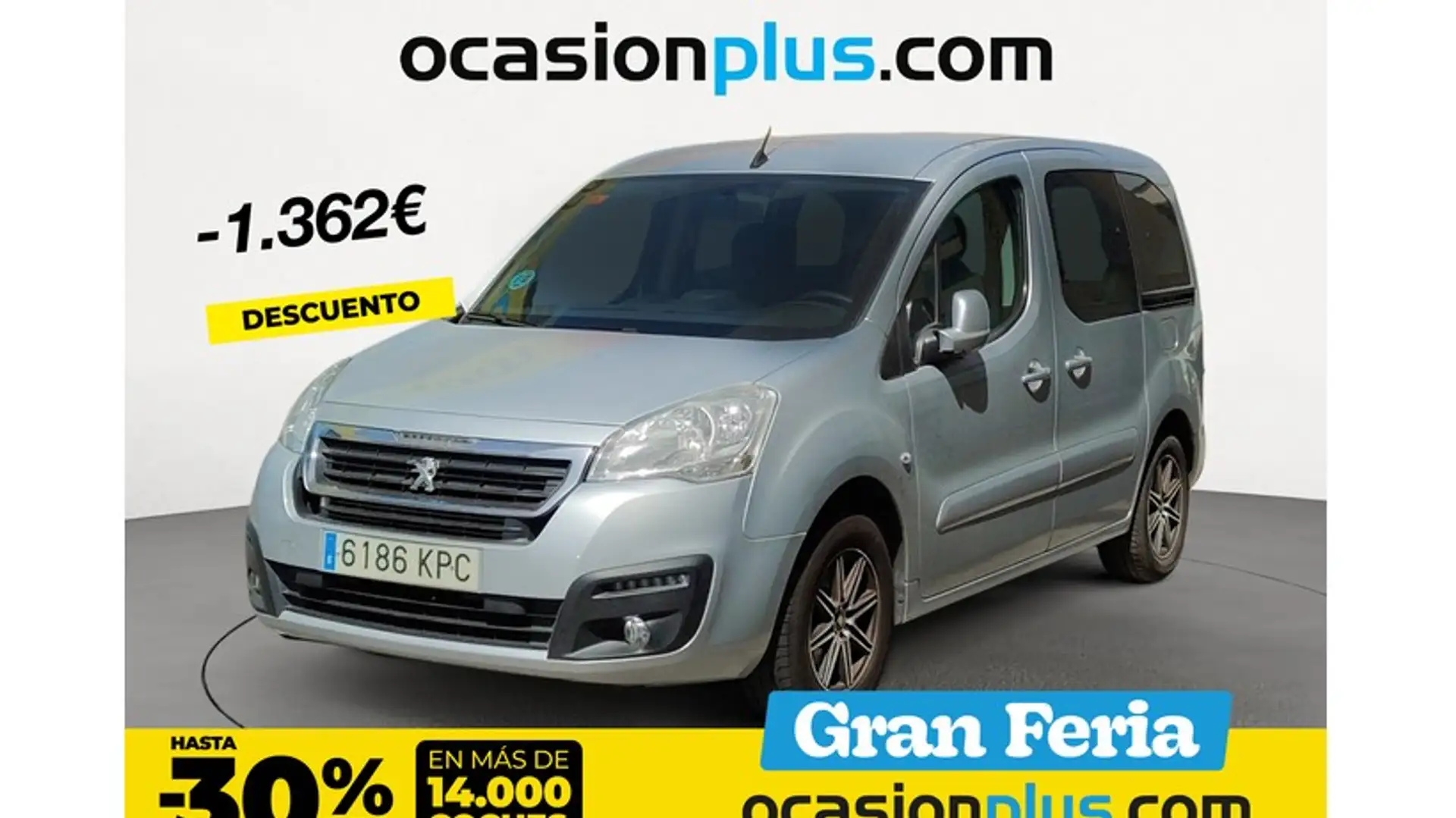 Peugeot Partner Tepee 1.6BlueHDI Active 100 Gris - 1