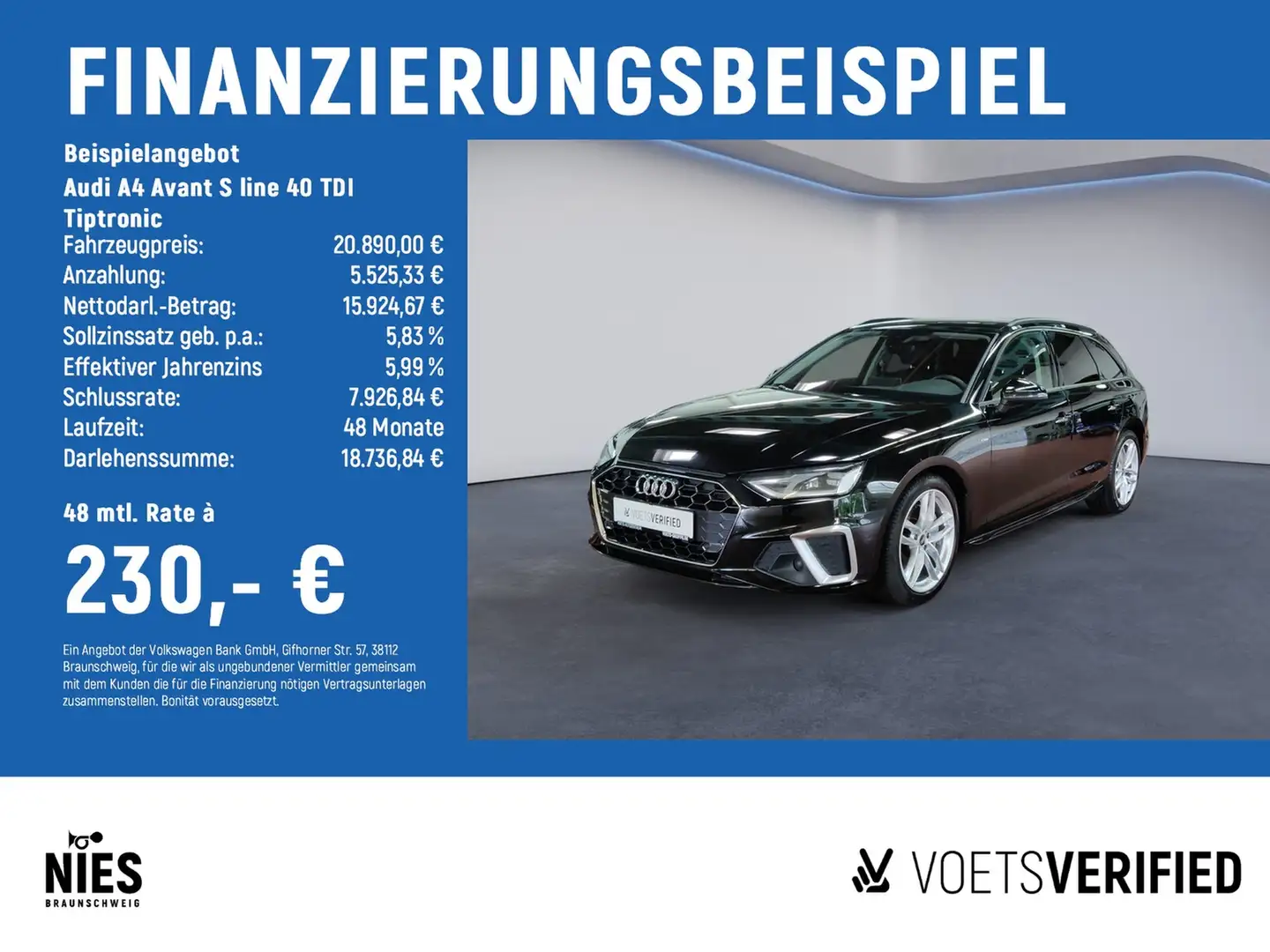 Audi A4 Avant S line 40 TDI Tiptronic LED+GRA+SHZ Zwart - 2