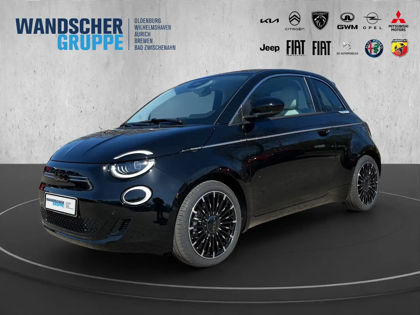 Fiat 500e LaPrima 42 kWh ACC LED KAMERA PDC SHZ ALU Schwarz - 1