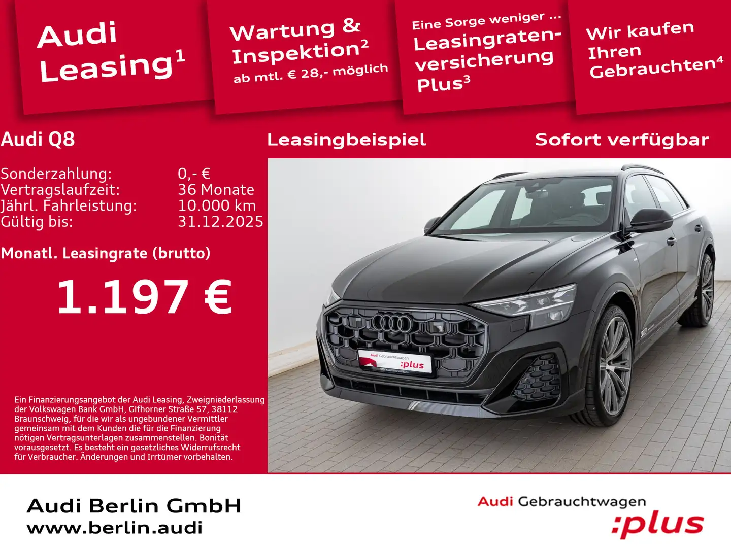 Audi Q8 TDI quattro tiptronic Schwarz - 1