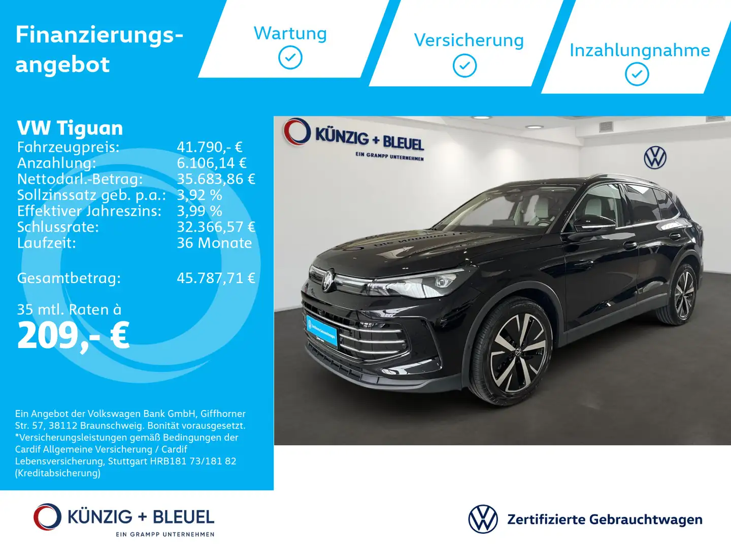 Volkswagen Tiguan Elegance 2,0 TDI 150PS DSG*NAV*StHzg*Pano Schwarz - 1
