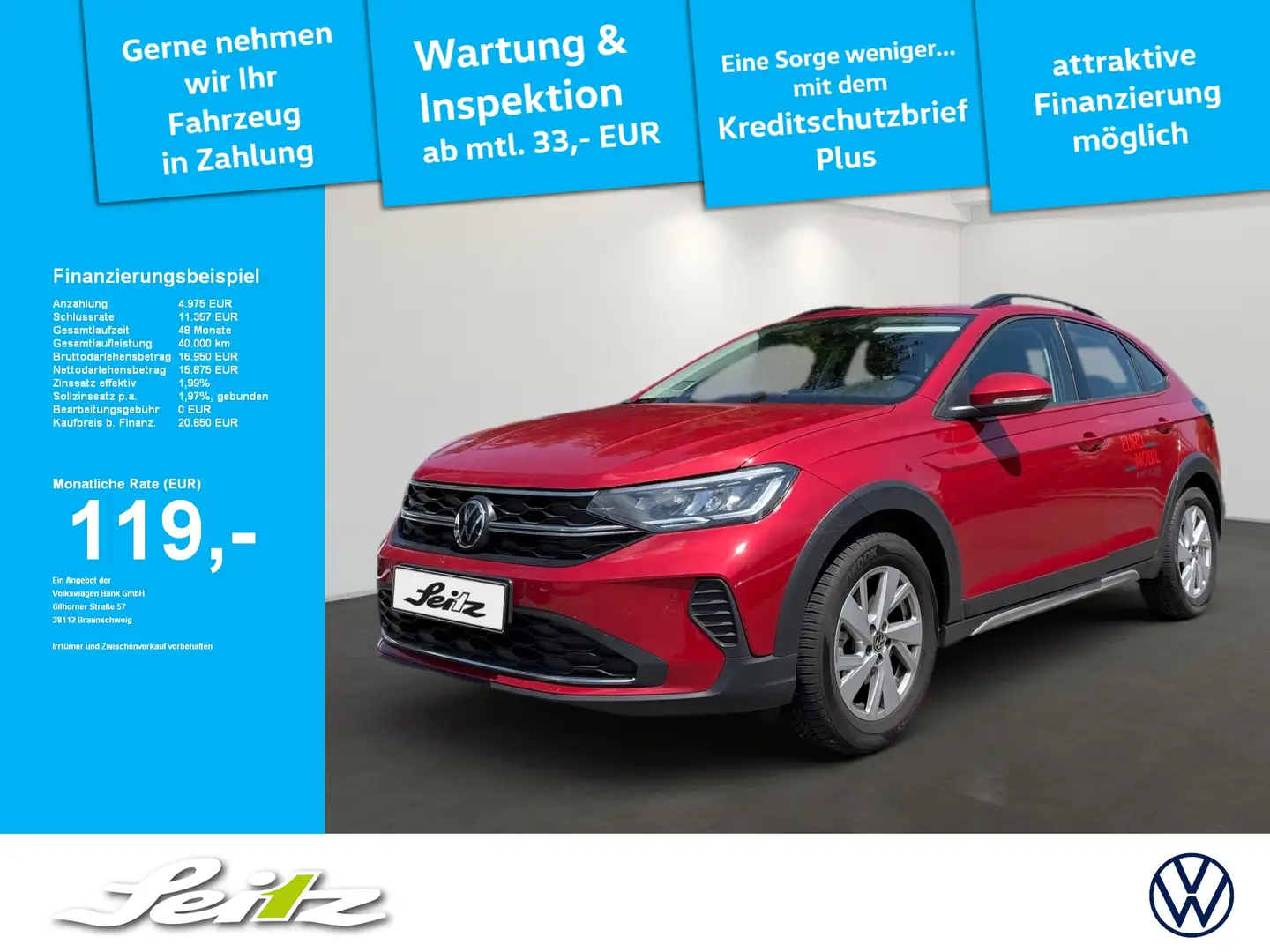 Volkswagen Taigo 1.0 TSI Life *AHK*LED*PDC* Rot - 1