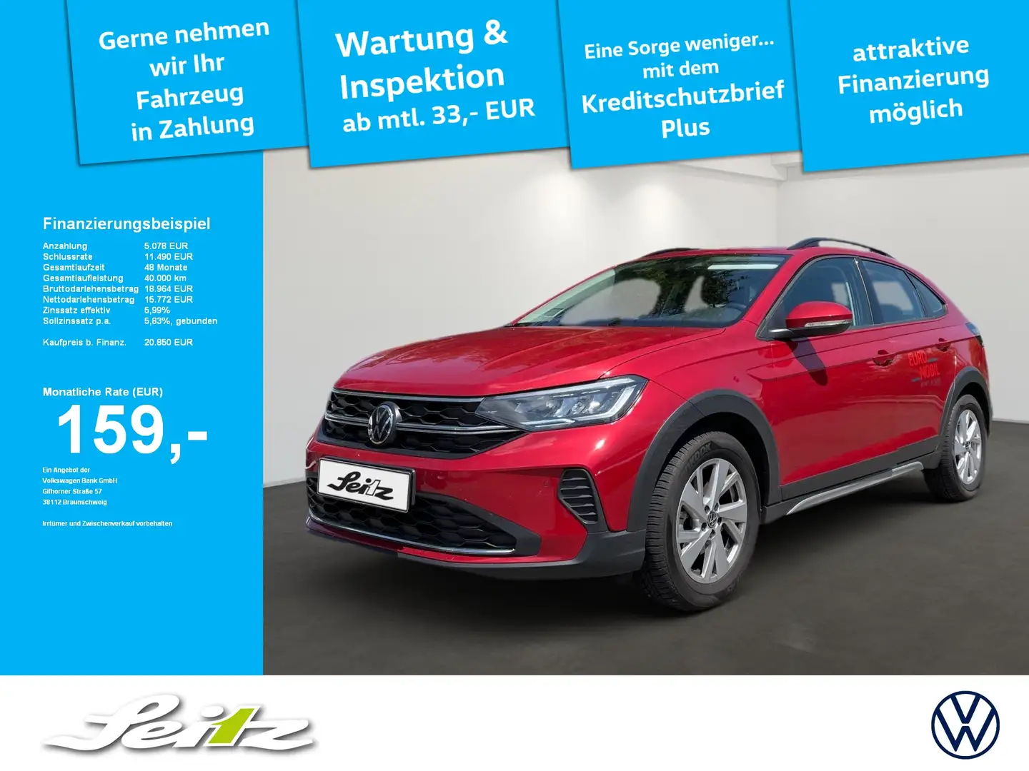 Volkswagen Taigo 1.0 TSI Life *AHK*LED*PDC* Rouge - 1
