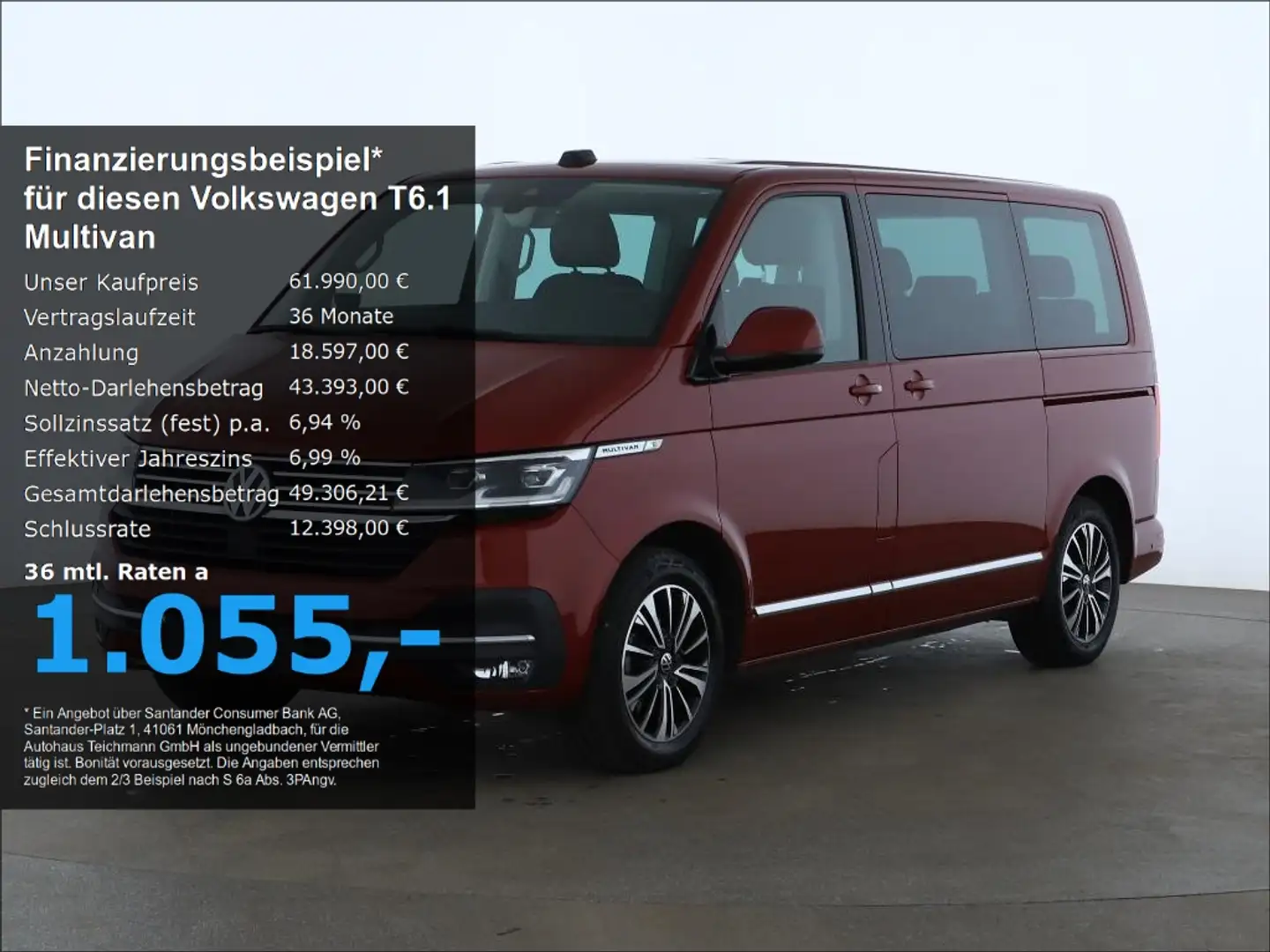 Volkswagen T6.1 Multivan Highline 4MOTION 2.0 TDI DSG EU6d Rot - 1