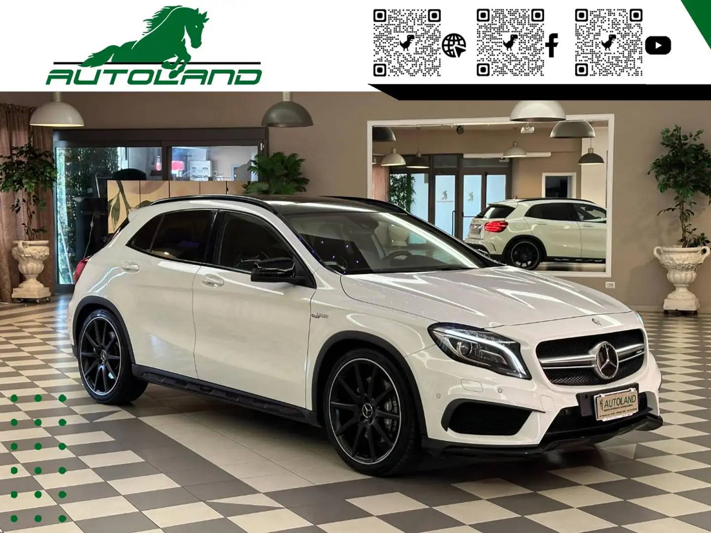 Mercedes-Benz GLA 45 AMG 4Matic TETTO SEDILI SPORTIVI FULL Bianco - 2