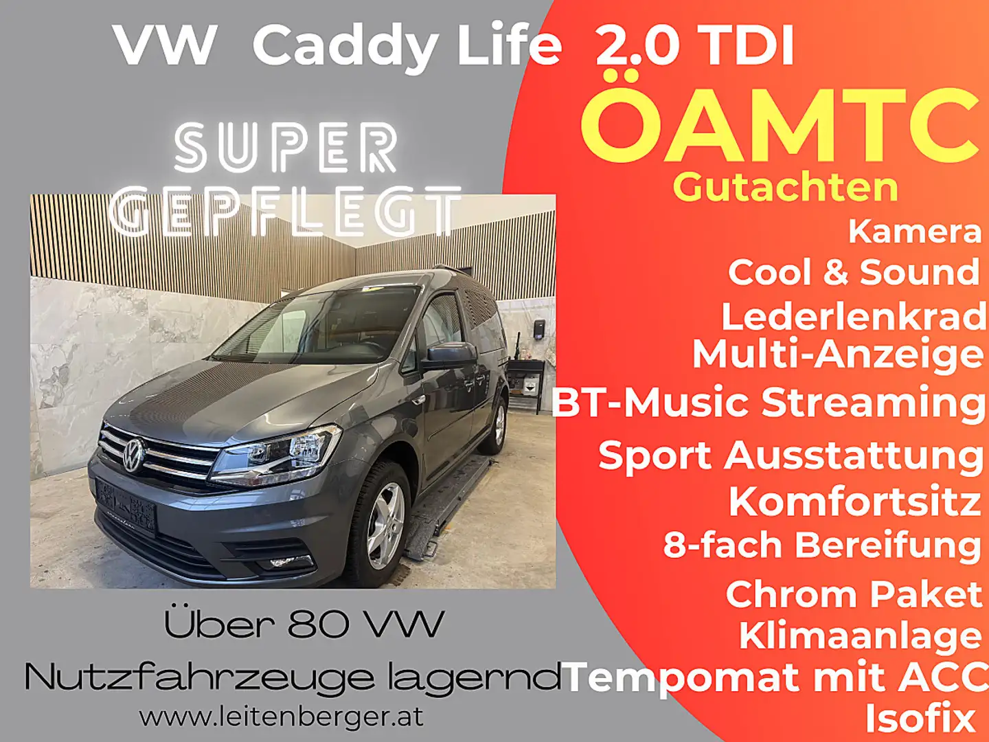 Volkswagen Caddy Kombi Comfortline 2,0 TDI ÖAMTC TEST Sport-Komf... Grau - 1