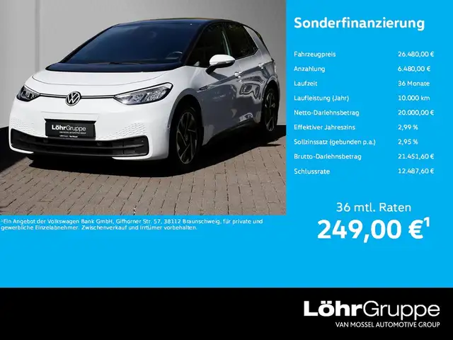 Volkswagen ID.3 Pro Performance "2,99%" AHK, RFK, Navi., ACC, K...