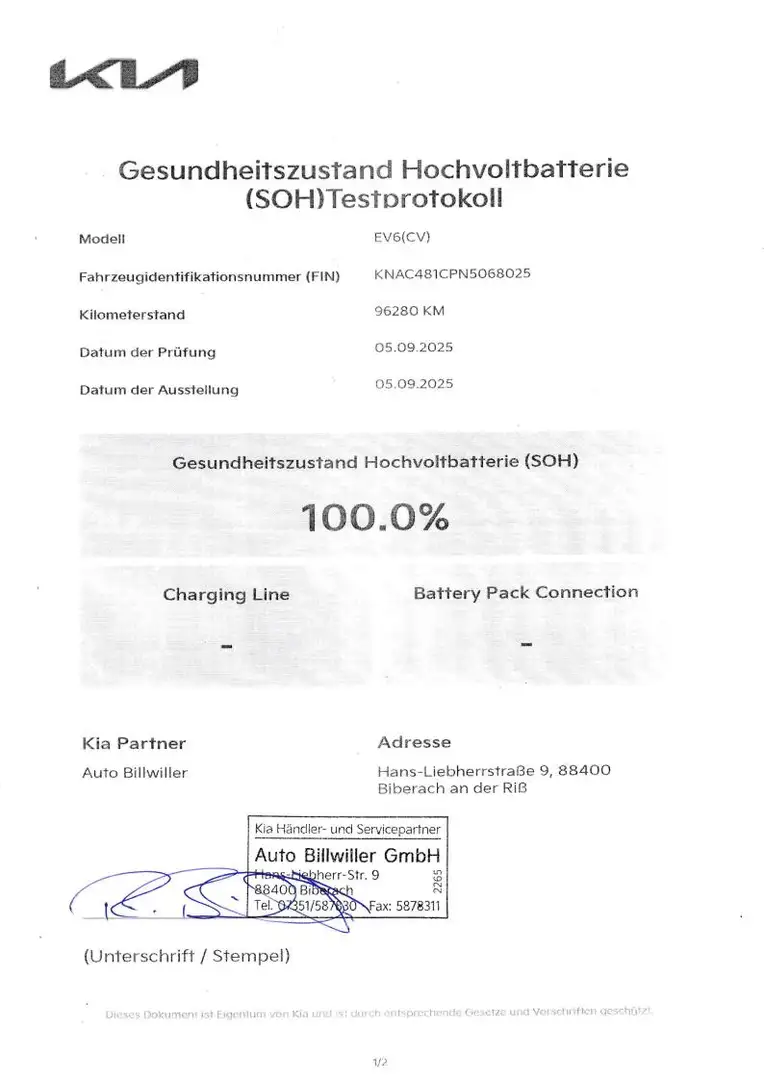 Kia EV6 77.4 kWh (325 PS) AWD GT-Line WP Batteriezertifika Rot - 2