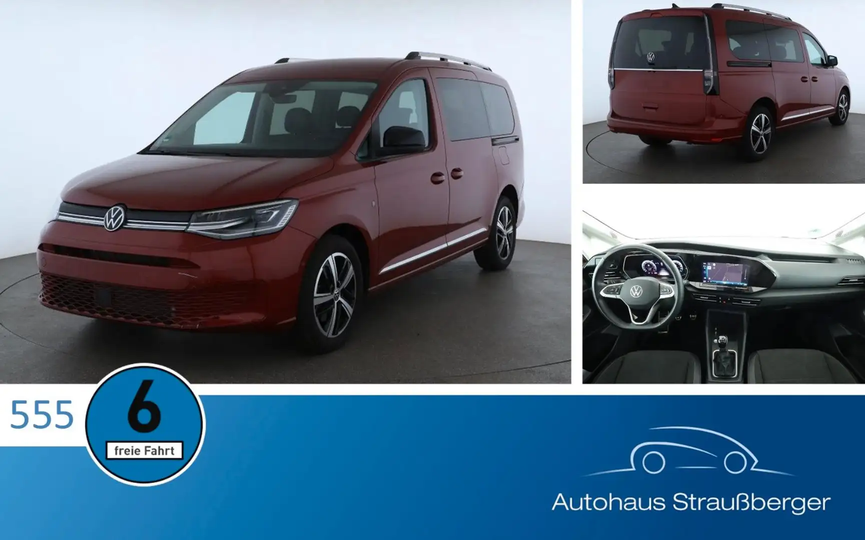Volkswagen Caddy Style Maxi AHK ACC STHZ RFK SHZ 7-Sitz LED Rot - 1