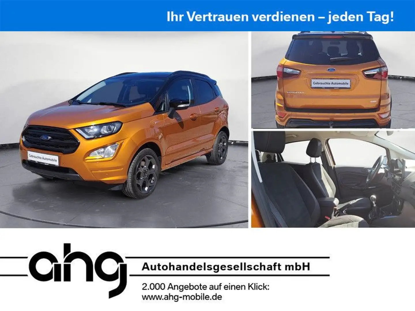 Ford EcoSport 1,0 EcoBoost ST-Line Navi AHK Sitzheizu Orange - 1