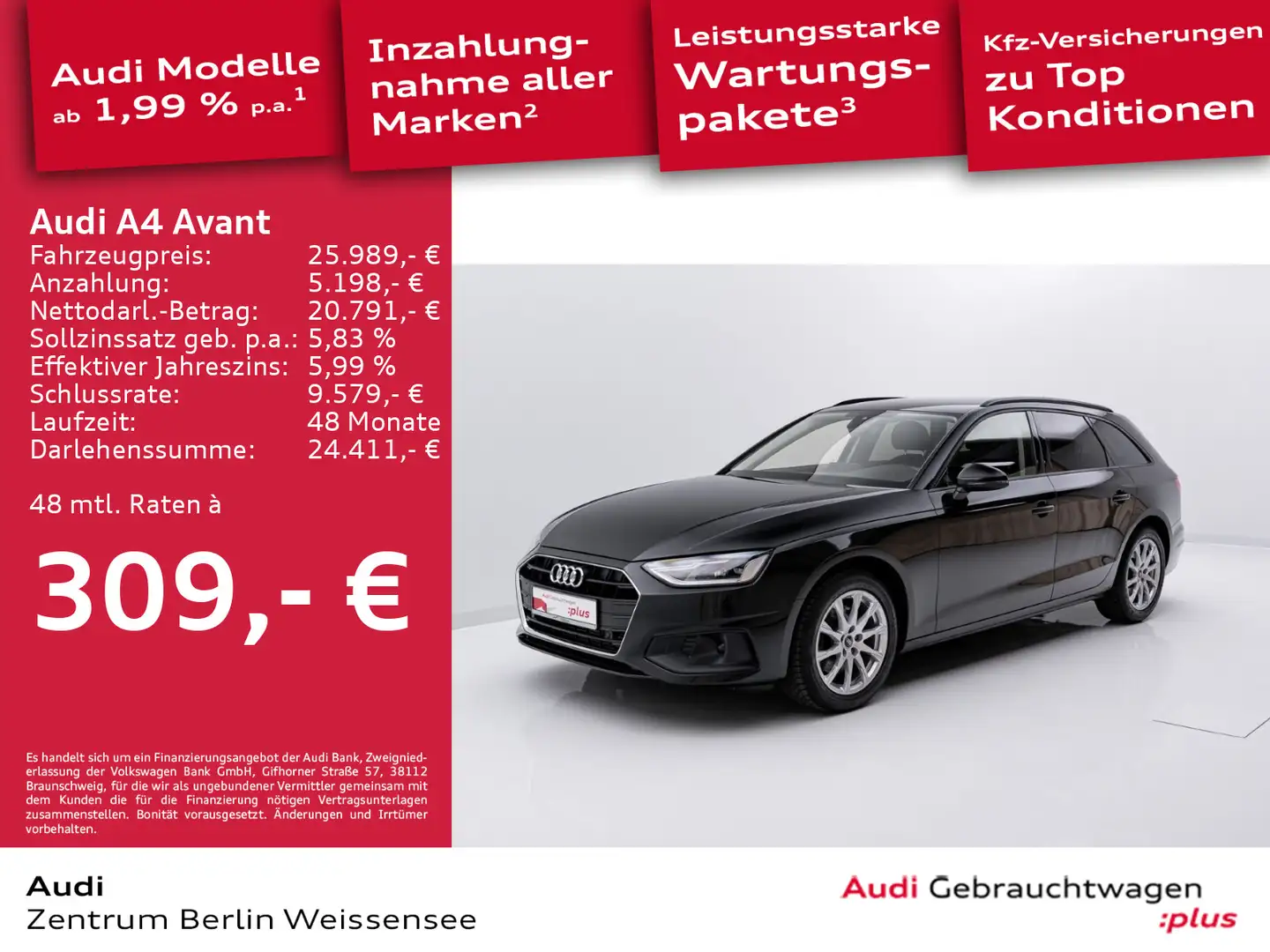 Audi A4 35 TFSI S-TRO*GANZJAHRES*NAVI*PDC*DAB** Negro - 1