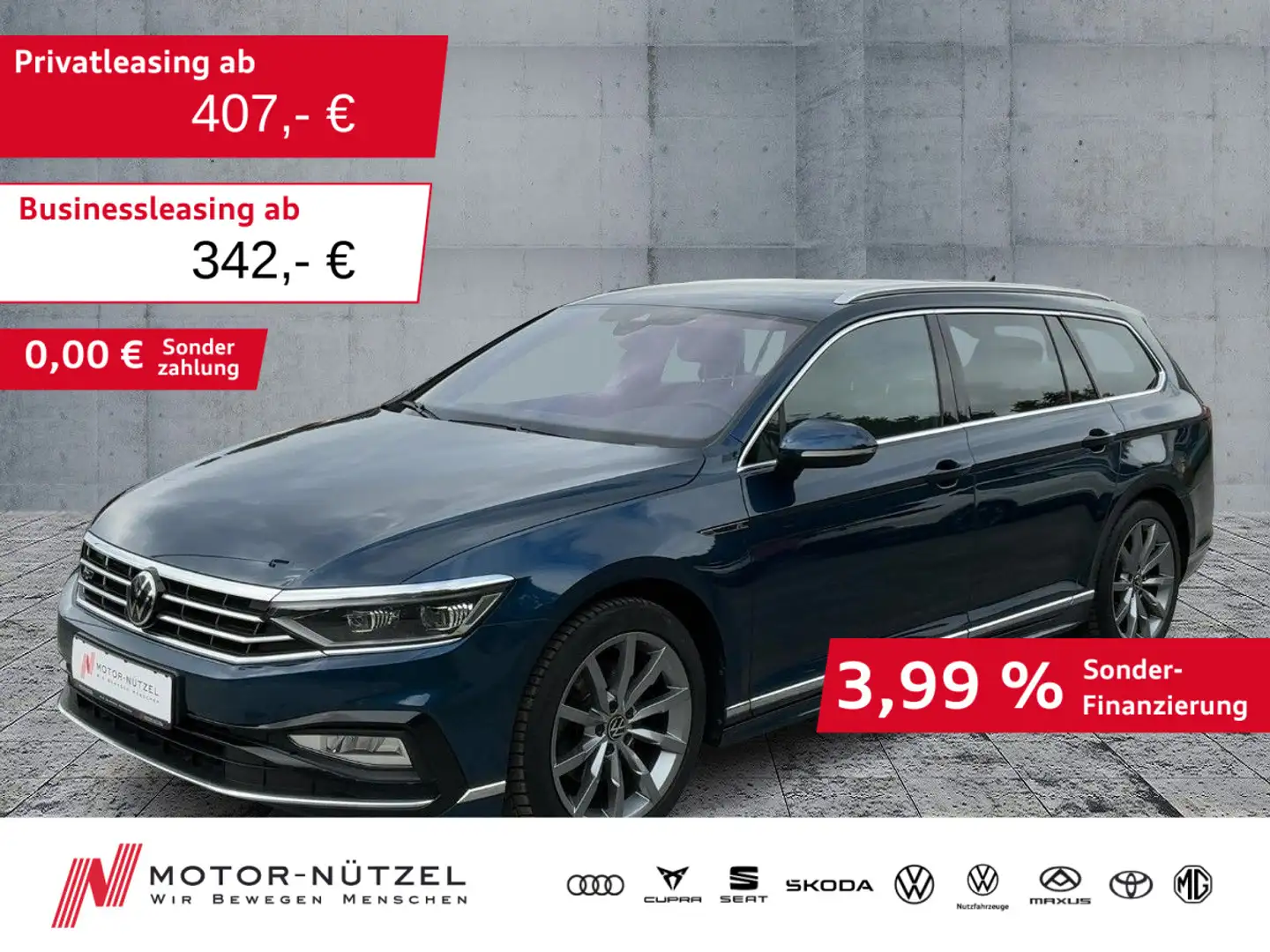 Volkswagen Passat Variant 2.0 TDI DSG R-LINE MATRIX+NAV+ACC Blau - 1