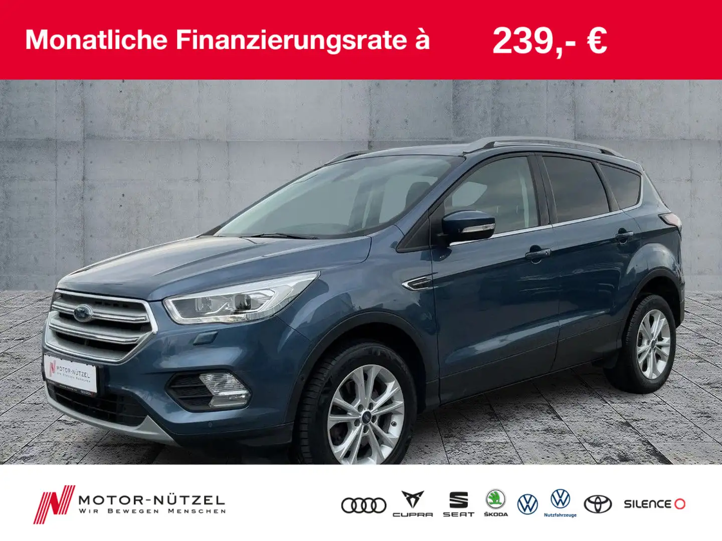 Ford Kuga 2.0 TDCi TITANIUM 4x4 NAV+SHZ+RFK+AHK+DAB Bleu - 1