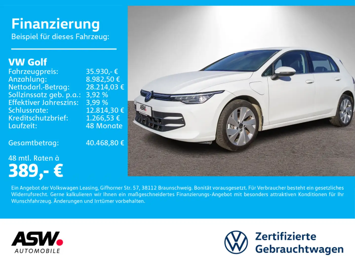 Volkswagen Golf Style 1.5TSI eHybrid DSG LED Nav RFK HUD VC Weiß - 1
