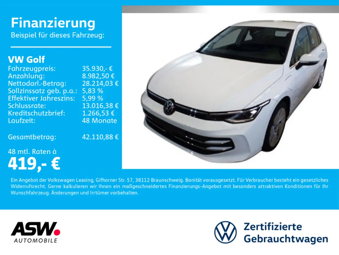 Volkswagen Golf Style 1.5TSI eHybrid DSG LED Nav RFK HUD VC Weiß - 1