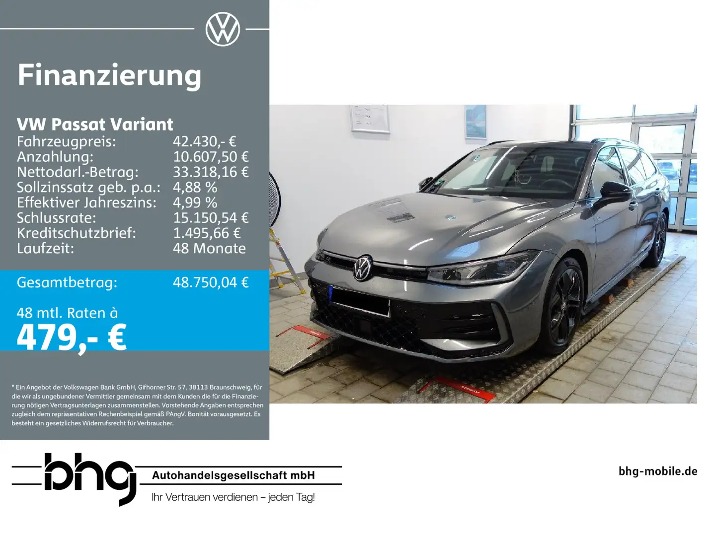 Volkswagen Passat Variant 2.0 TDI SCR DSG R-Line Grau - 1