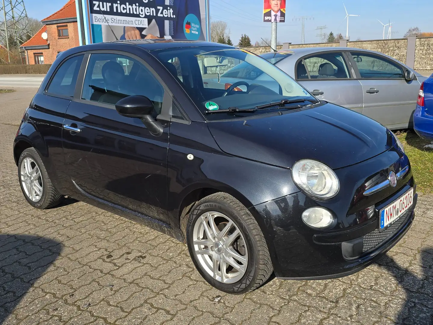Fiat 500 1.2 BENZIN, 8 x BEREIFT, LEDER, KLIMA, TÜV NEU! Schwarz - 2