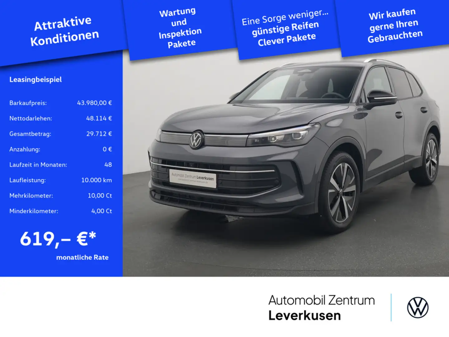 Volkswagen Tiguan TDI Goal AHK LED ACC KAM360° NAVI VIRT Grau - 1