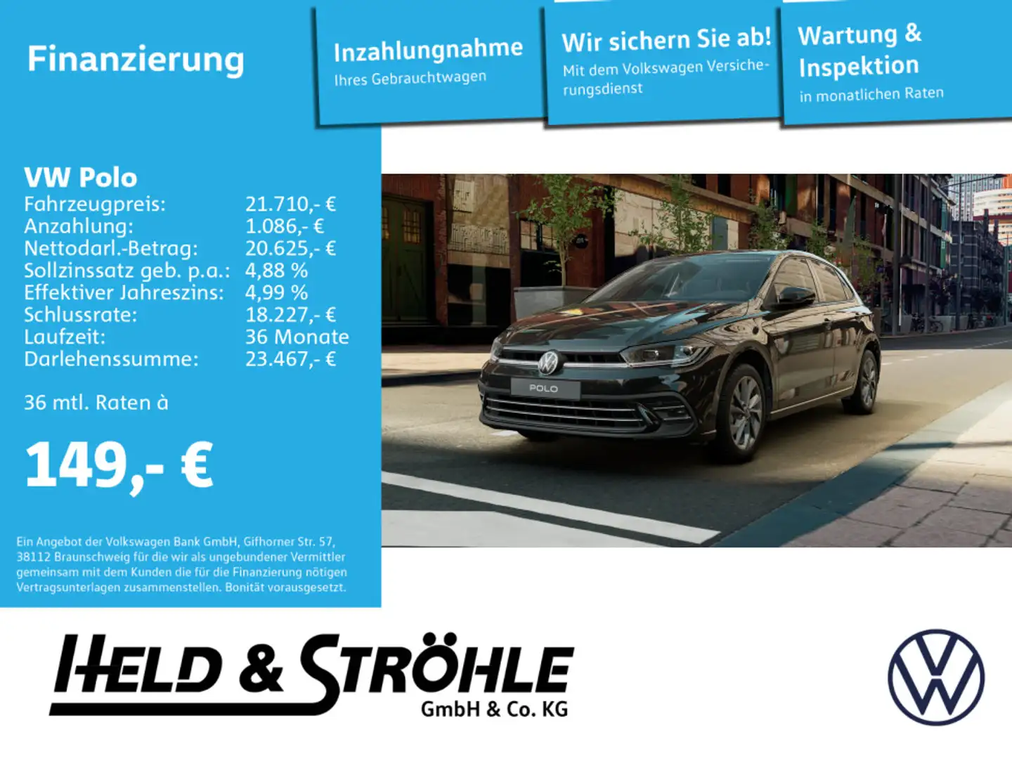 Volkswagen Polo Style 1.0 TSI DSG AHK IQ-LED NAV PDC SHZ Fekete - 1