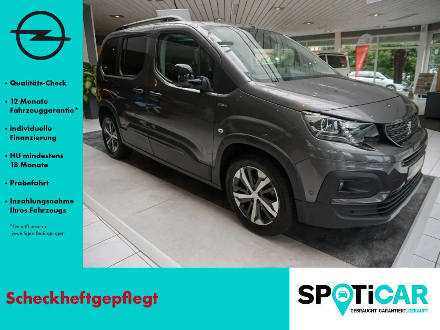 Peugeot Rifter Allure GT-LINE GLASDACH, NAVI, 2x PDC, BC Grau - 1