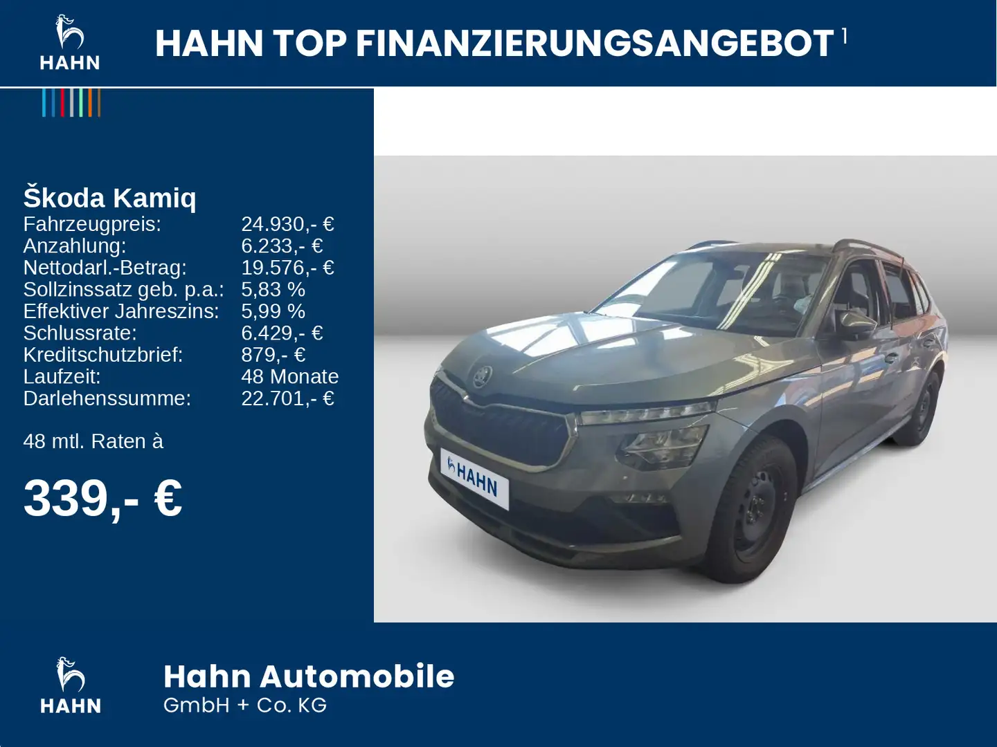 Skoda Kamiq 1.0TSI DSG Selection AHK-Vorb. Cam LED Nav Grau - 2
