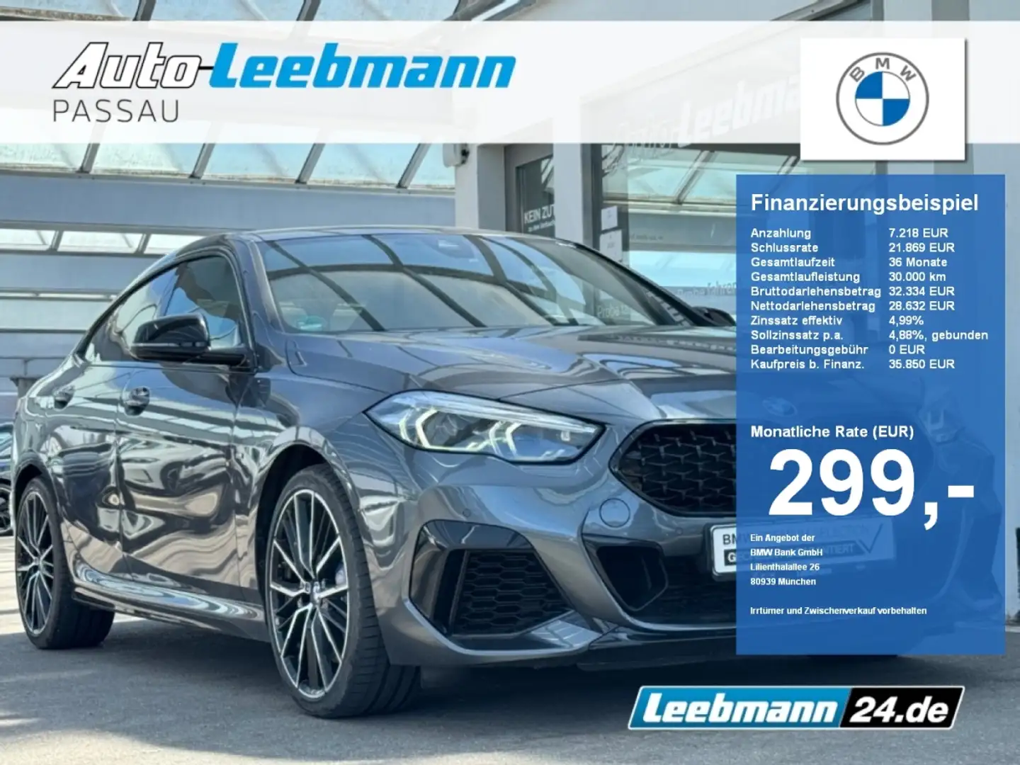 BMW 235 Mi xDrive Gran Coupé HUD 2 JAHRE GARANTIE Grijs - 1