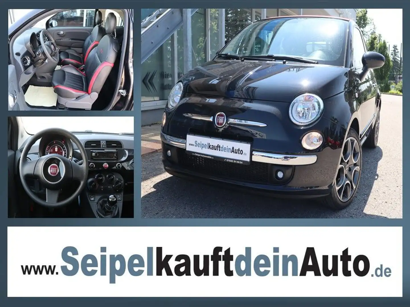 Fiat 500C Lounge*Leder*Klima*PDC*Original 26.000 km* Noir - 1