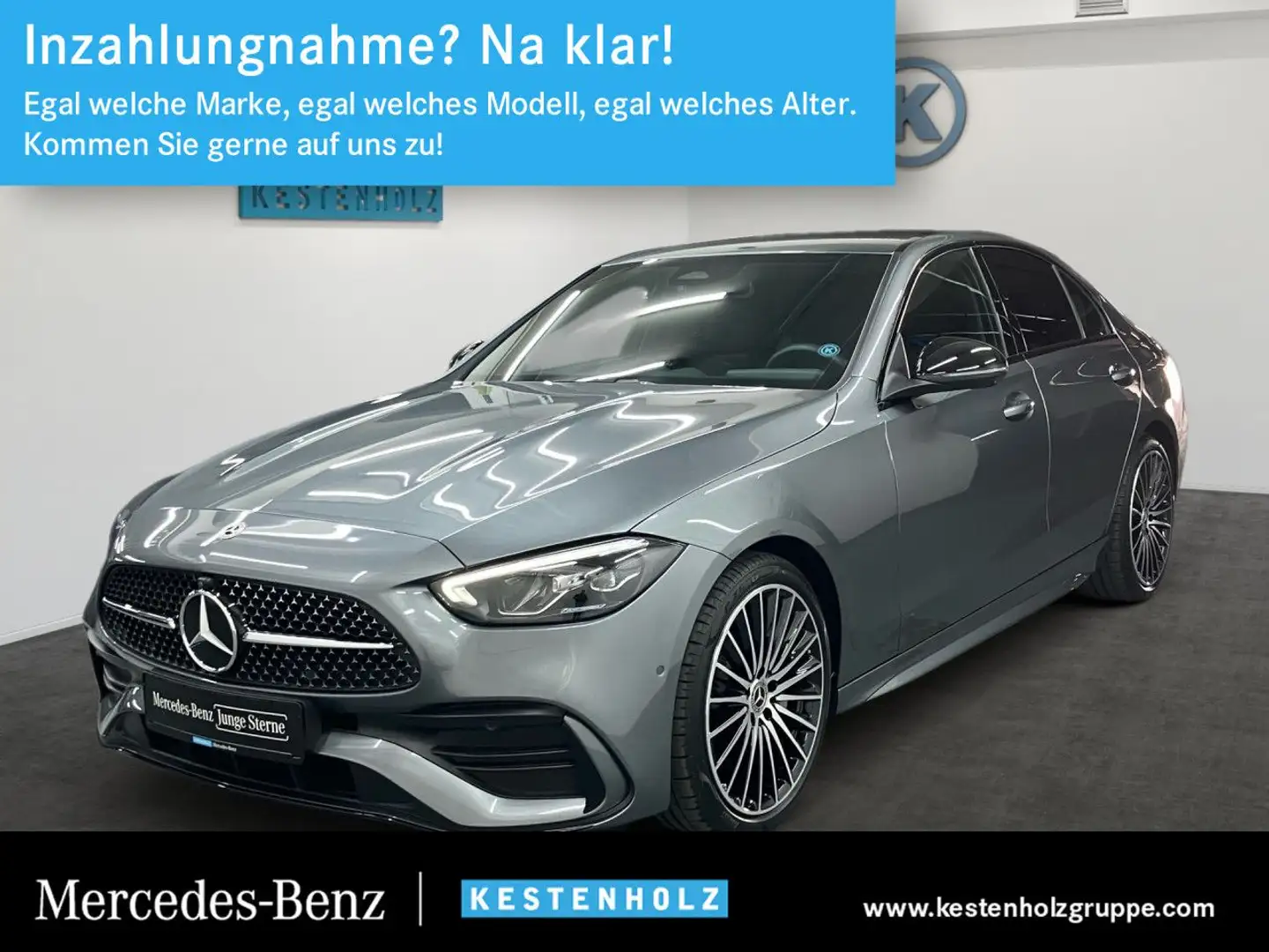 Mercedes-Benz C 300 d AMG+NIGHT+STANDHZG+360°+MEMORY+AMBIENTE Grijs - 1