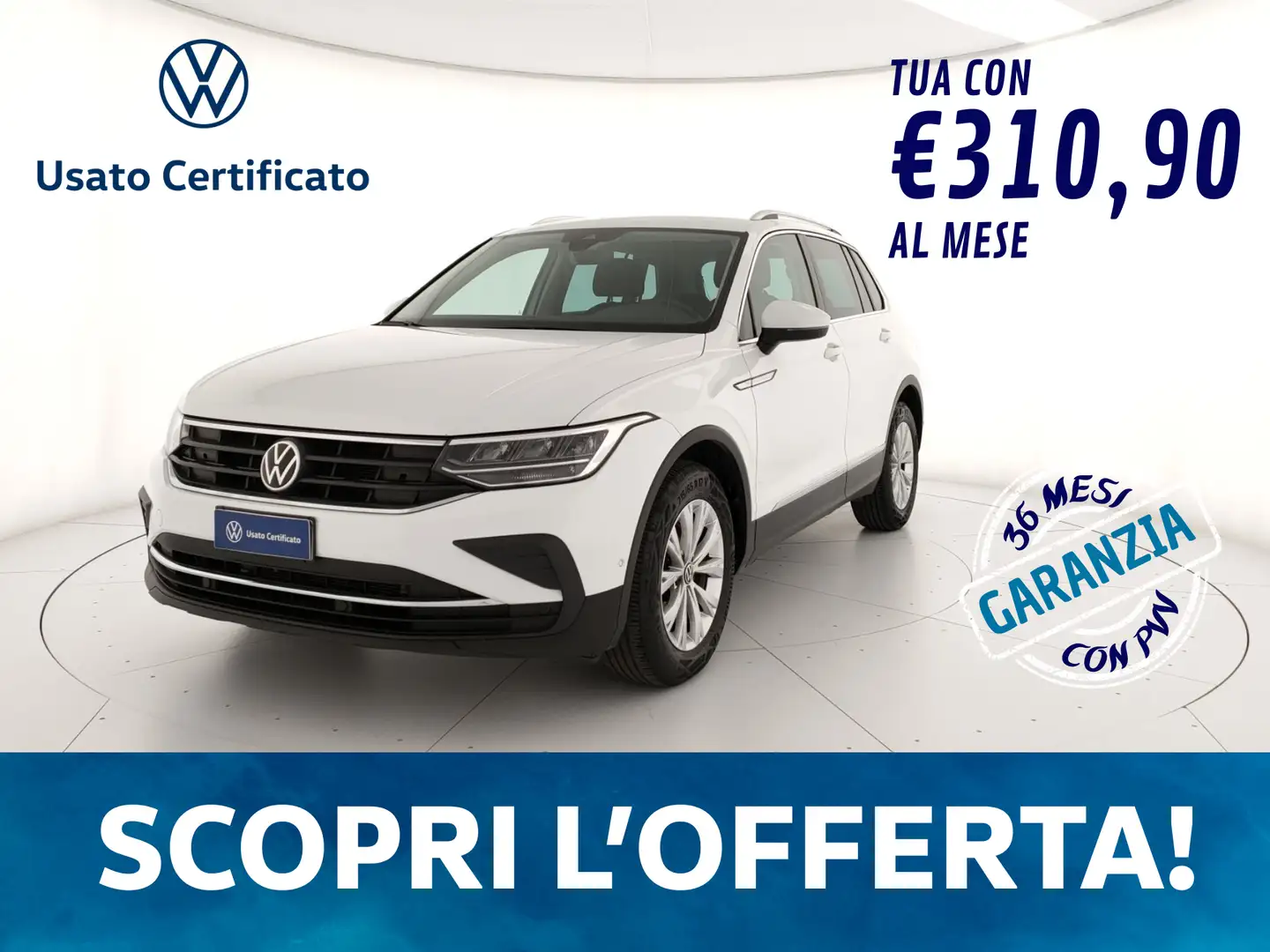 Volkswagen Tiguan 2.0 TDI 150 CV SCR DSG Life Bianco - 1