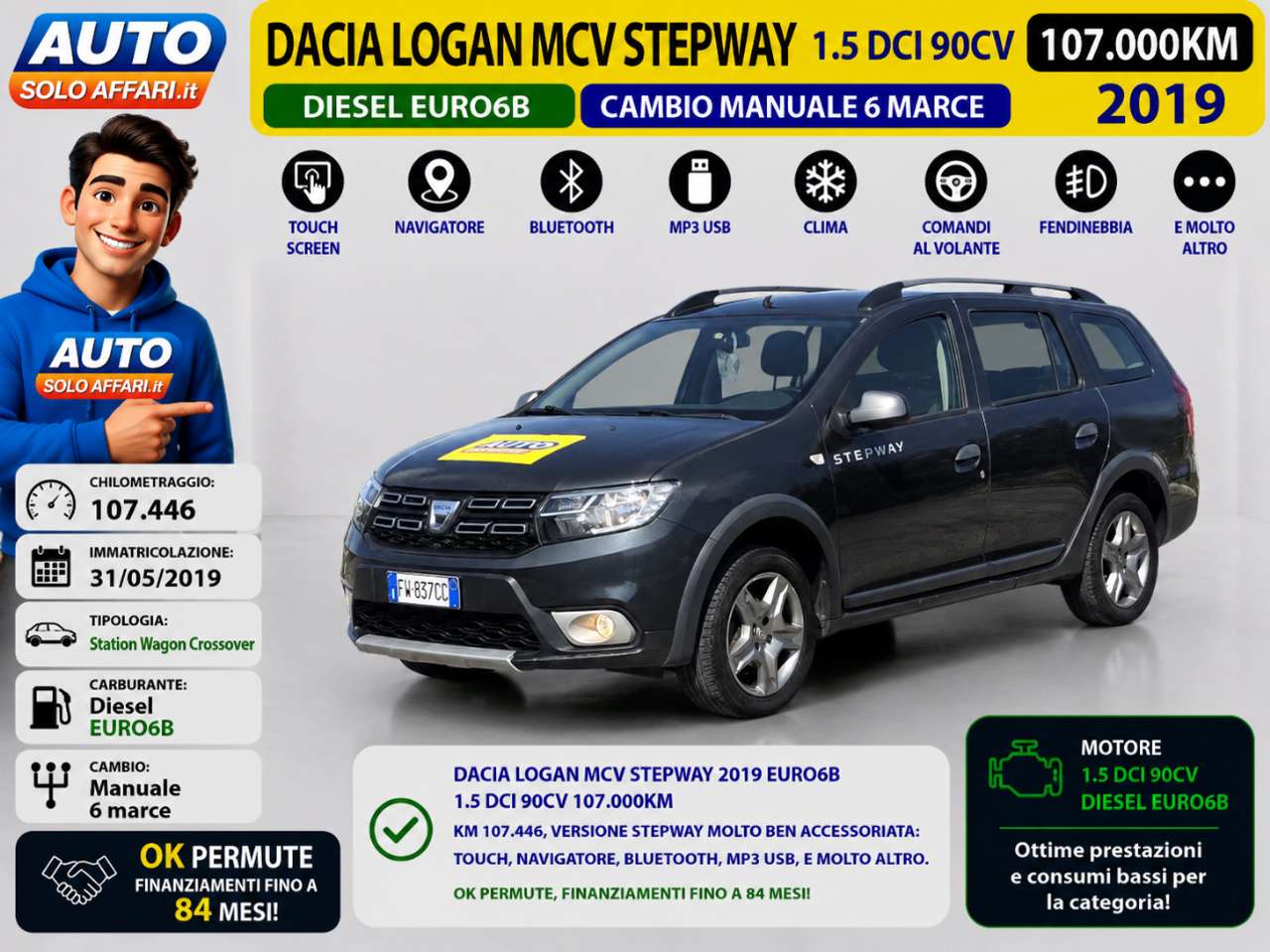 Dacia Logan 1.5 DCI 90CV EURO6B 2019 NAVI/TOUCH/B.TOOTH