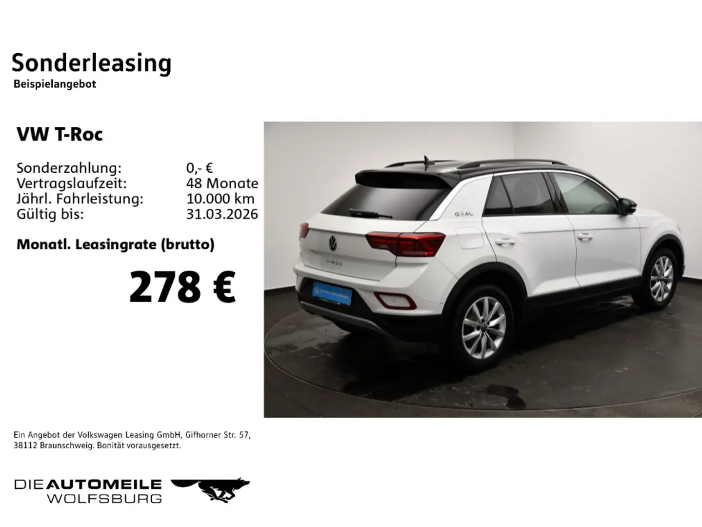 Volkswagen T-Roc 2.0 TDI DSG Goal LED+/ACC/AHK Weiß - 2