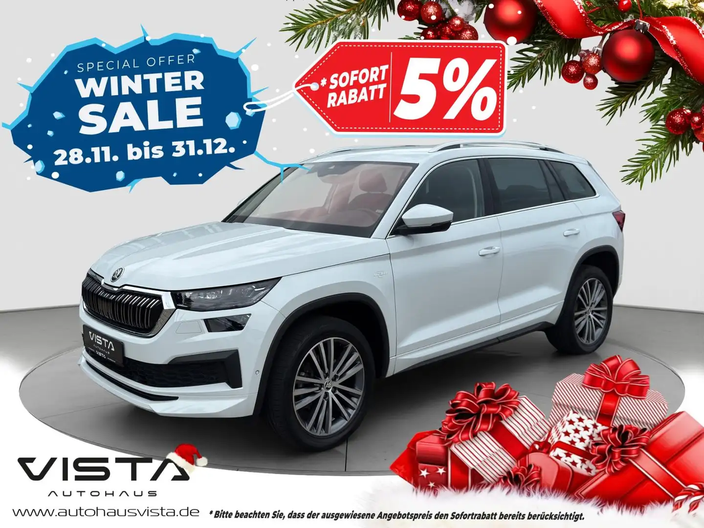 Skoda Kodiaq L&K 4x4*AHK*KESSY*APP-CAR*ACC*MATRIX*VIRT Blanc - 1