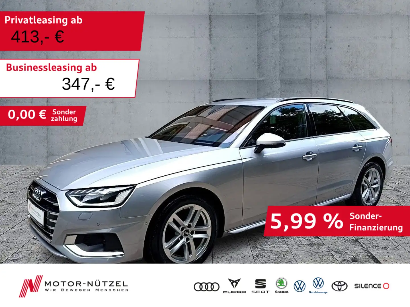 Audi A4 35 TDI S-TR S-LINE MATRIX+NAVI+AHK+ACC Plateado - 1