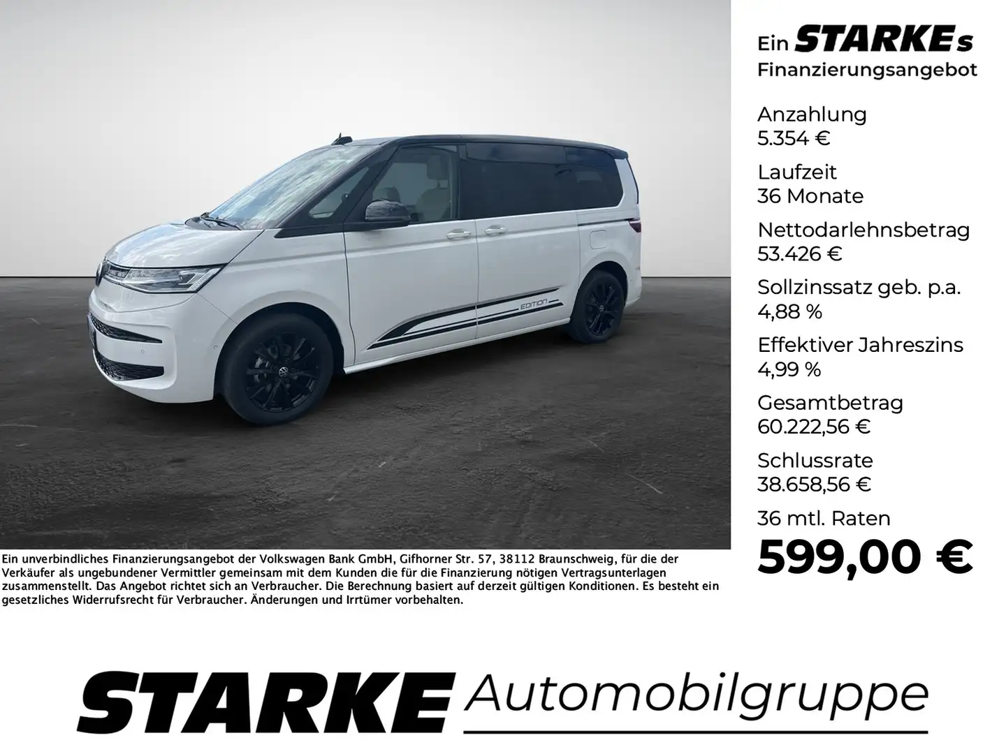 Volkswagen T7 Multivan 2.0 TDI DSG Edition Blanc - 1