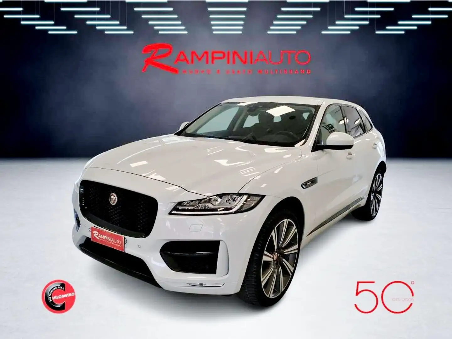 Jaguar F-Pace 2.0 D 180 CV AWD aut. R-Sport Unico Proprietario Bianco - 2