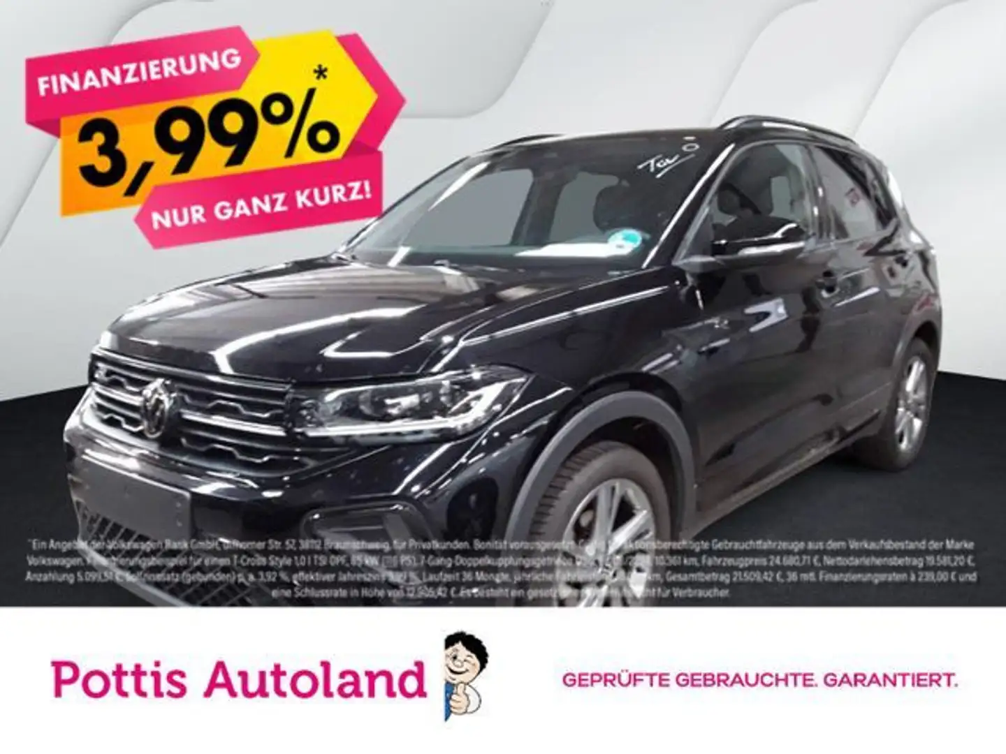 Volkswagen T-Cross 1.5 TSI DSG R-LINE AHK PDC IQ.LIGHT NAVI Schwarz - 1