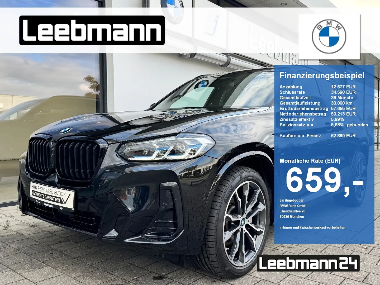 BMW X3 xDrive30d M-Sport AHK/StHz/GSD GARANTIE-09/29 Noir - 1