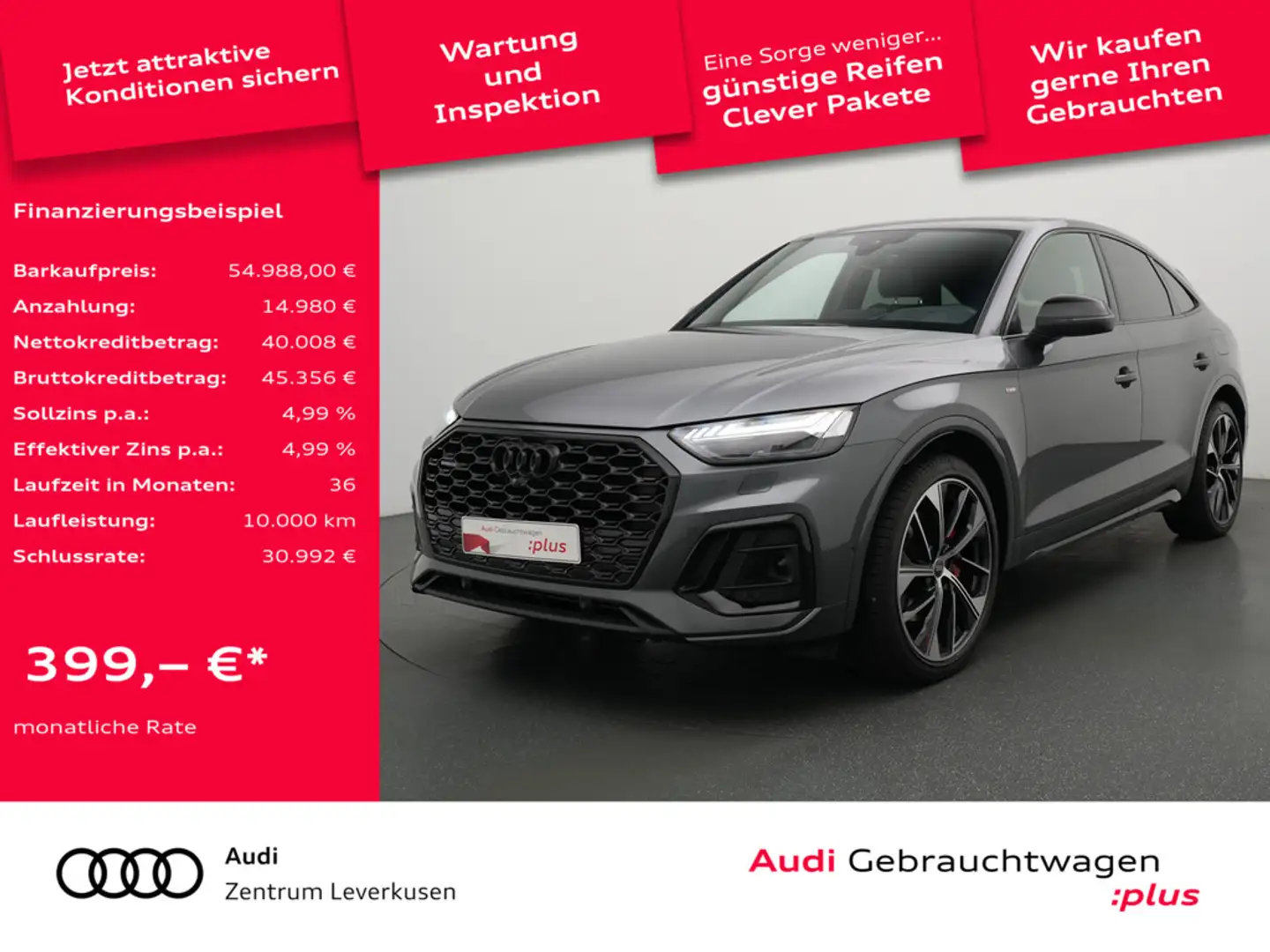 Audi Q5 Sportback e quattro S line ACC AHK PANO Grau - 1